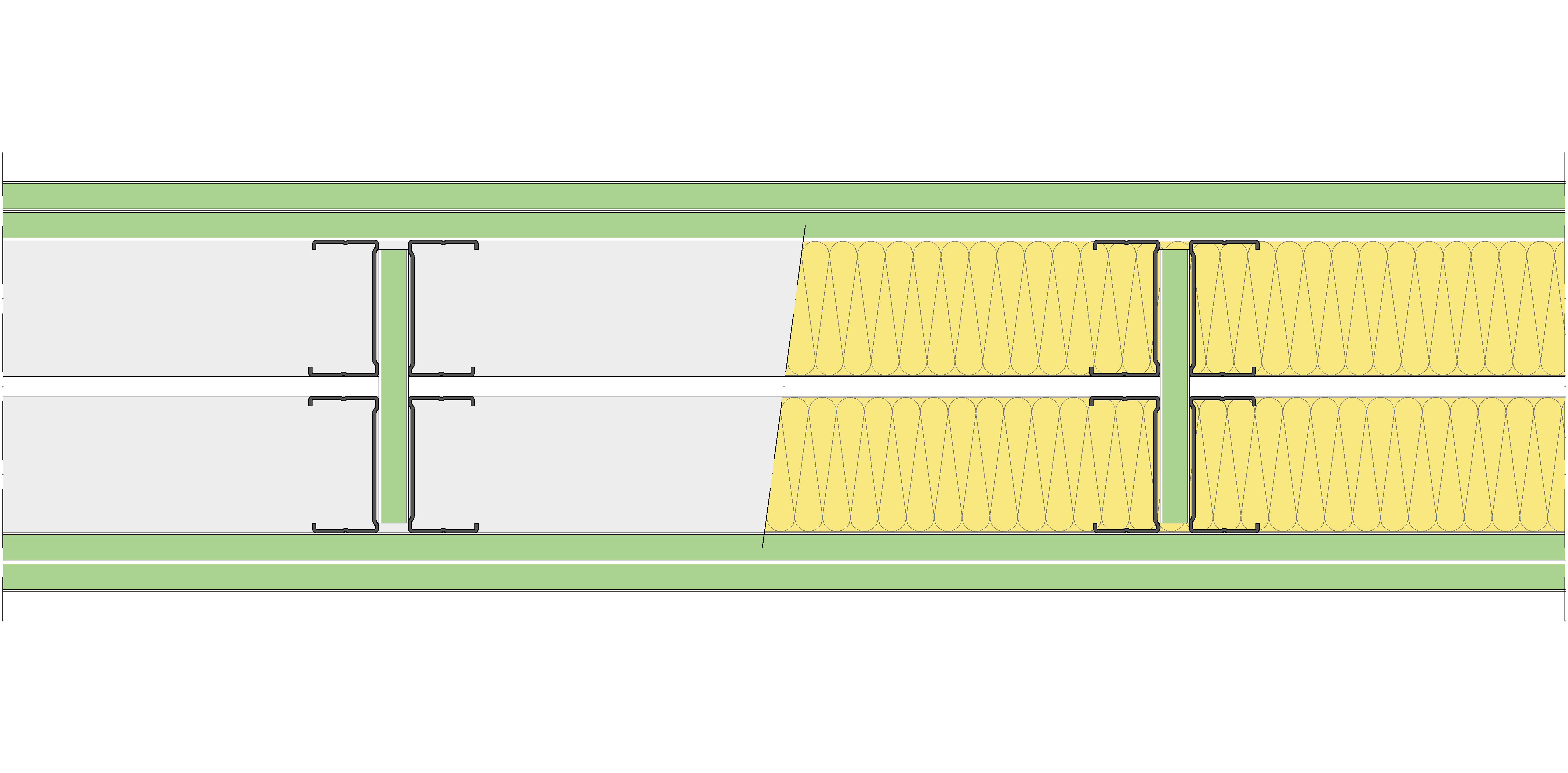 Tabique Pladur® 200/400 (70-35H+e+70-35H) 4H1 2MW Arriostrado