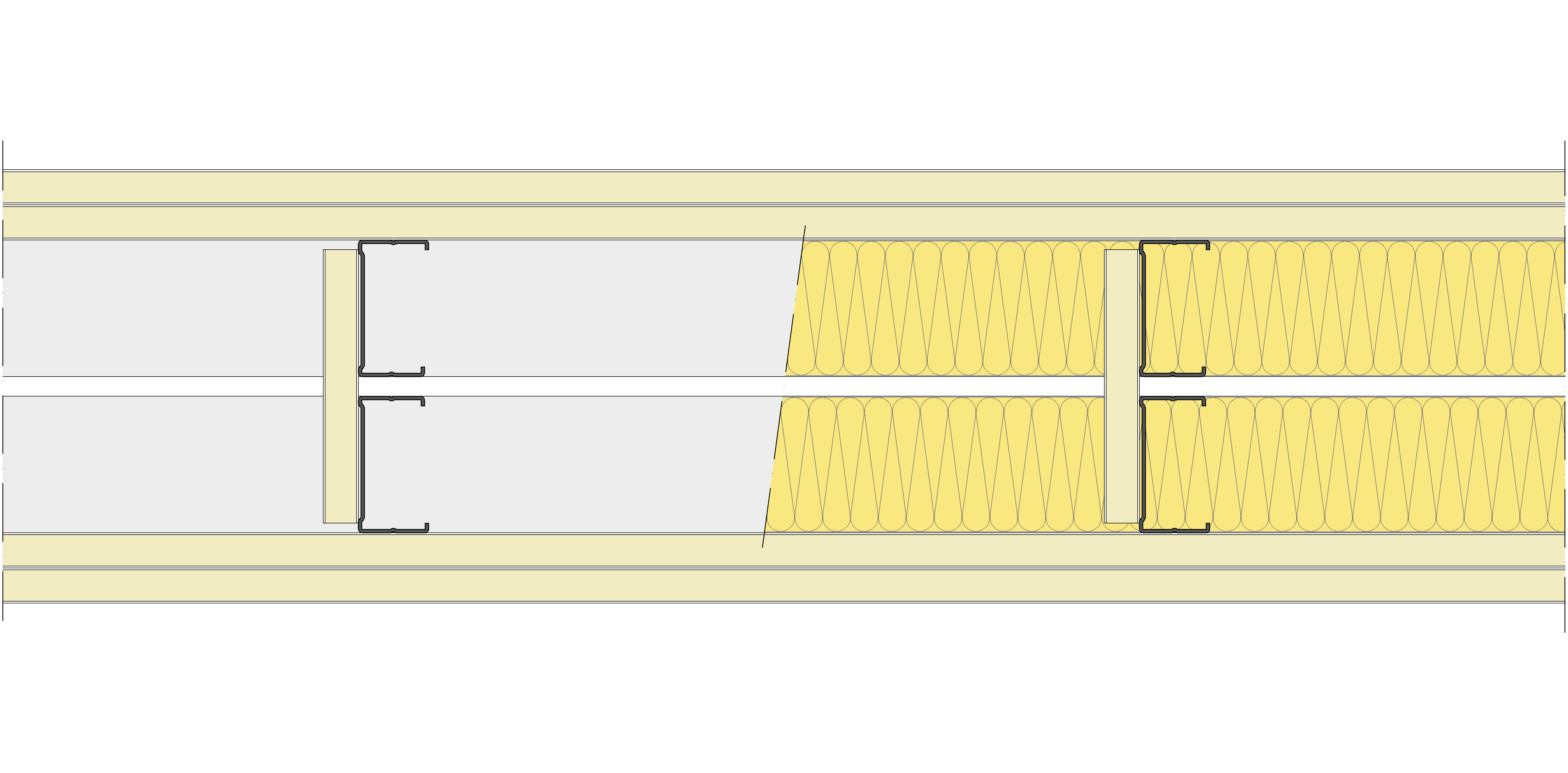 Tabique Pladur® 212/400 (70-35+e+70-35) 4N 2MW Arriostrado