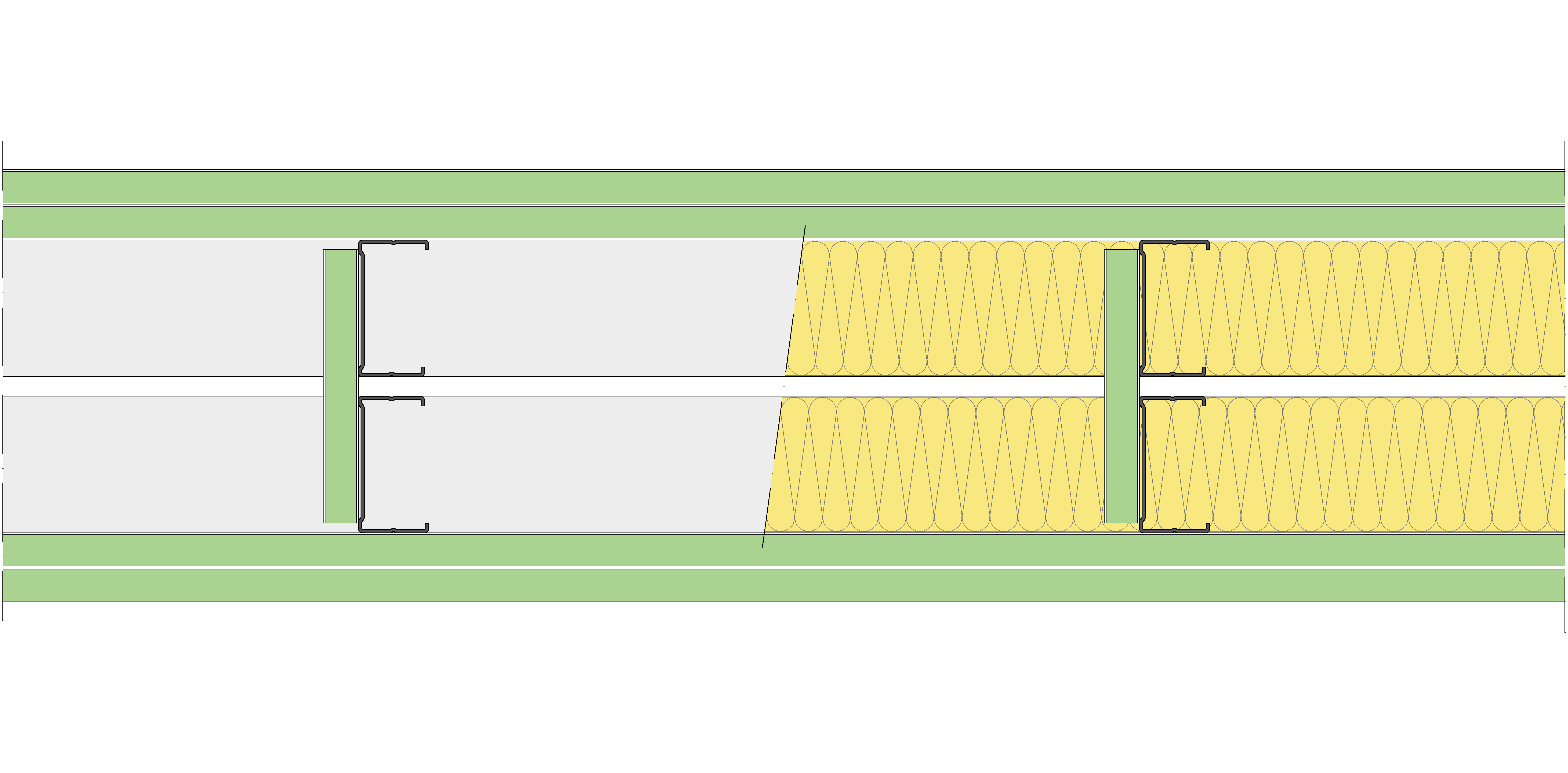 Tabique Pladur® 212/400 (70-35+e+70-35) 4H1 2MW Arriostrado