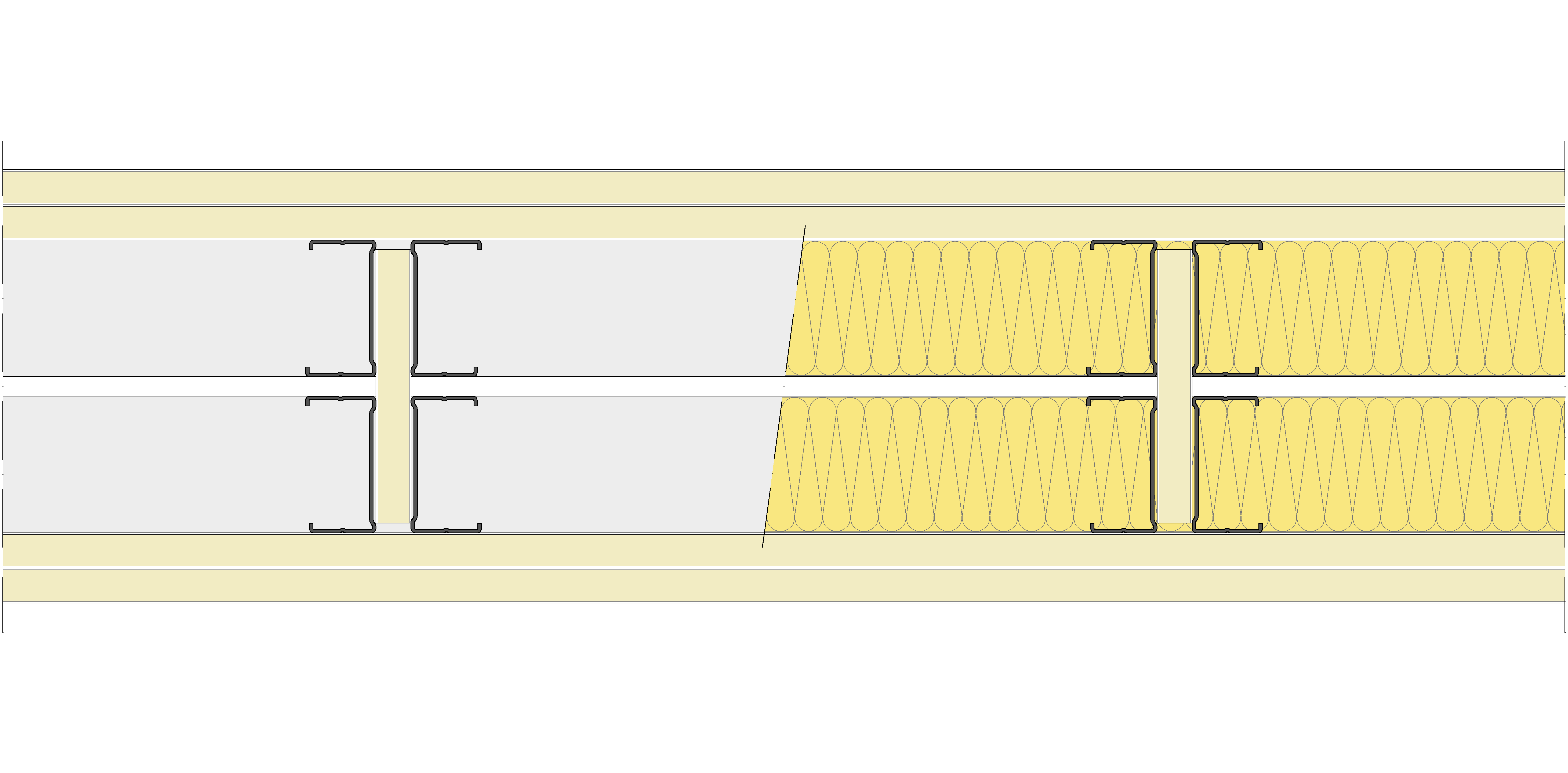Tabique Pladur® 212/400 (70-35H+e+70-35H) 4N 2MW Arriostrado