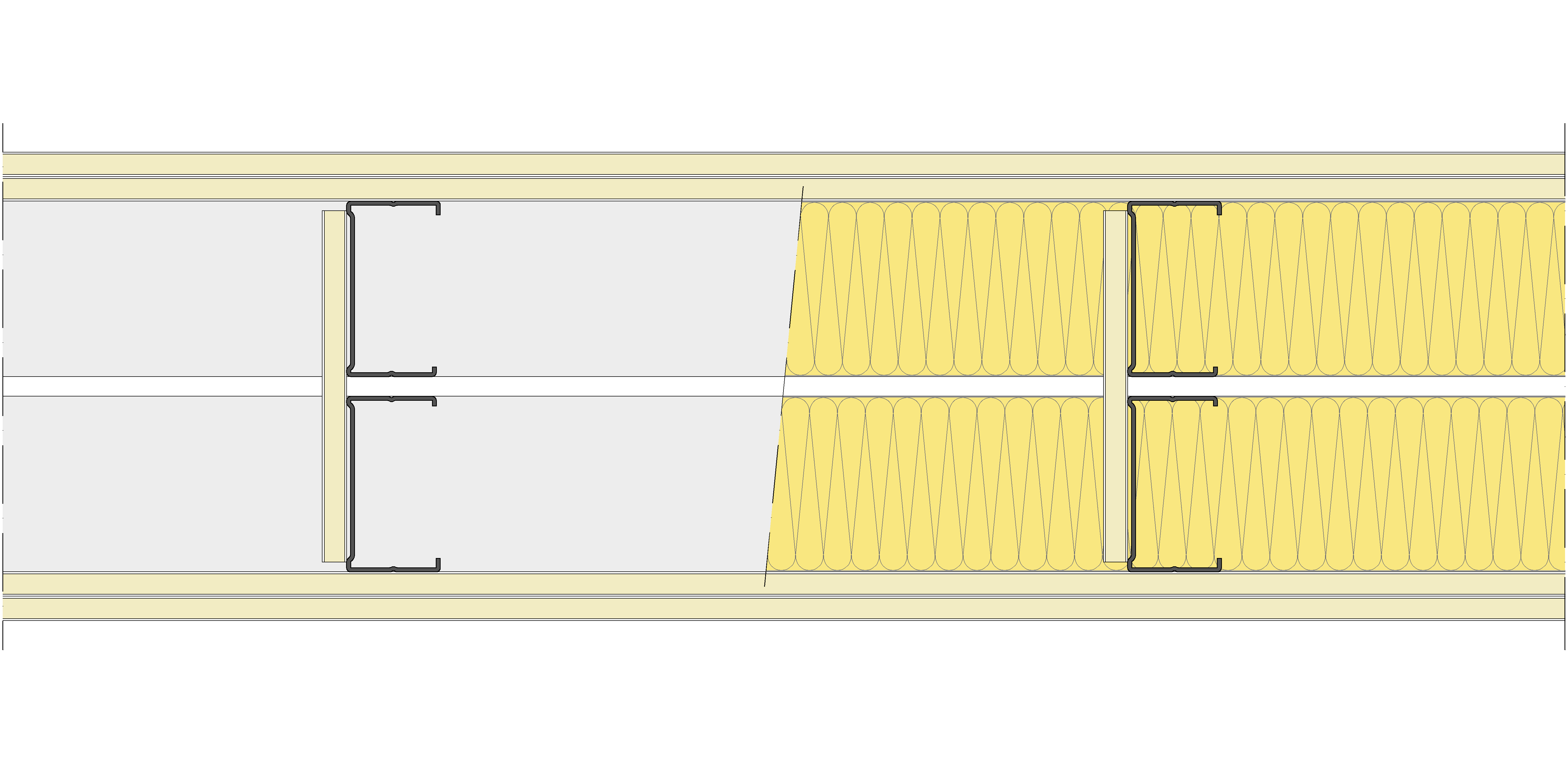 Tabique Pladur® 230/400 (90+e+90) 4N 2MW Arriostrado
