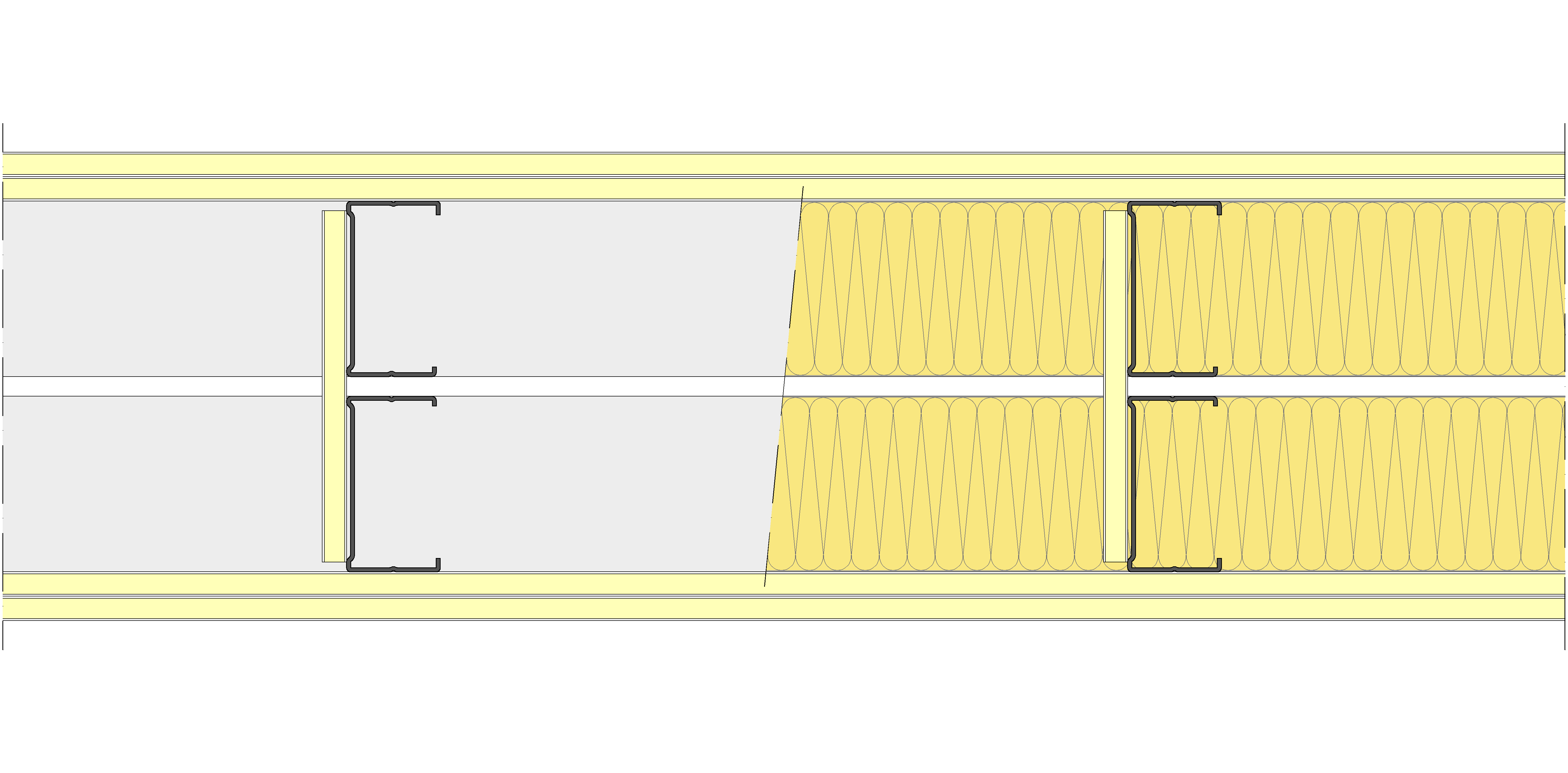 Tabique Pladur® 230/400 (90+e+90) 4I 2MW Arriostrado