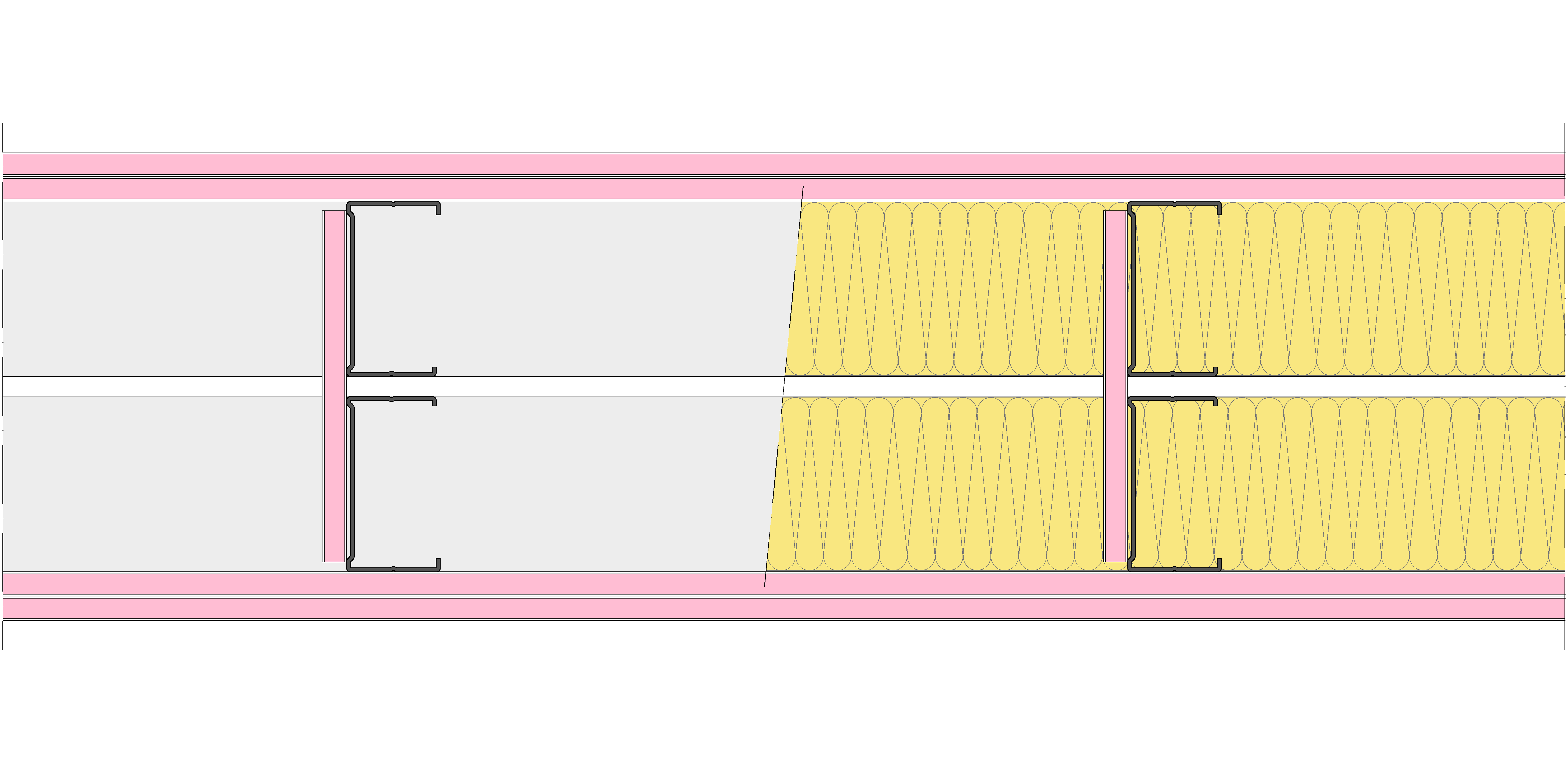 Tabique Pladur® 230/400 (90+e+90) 4F 2MW Arriostrado