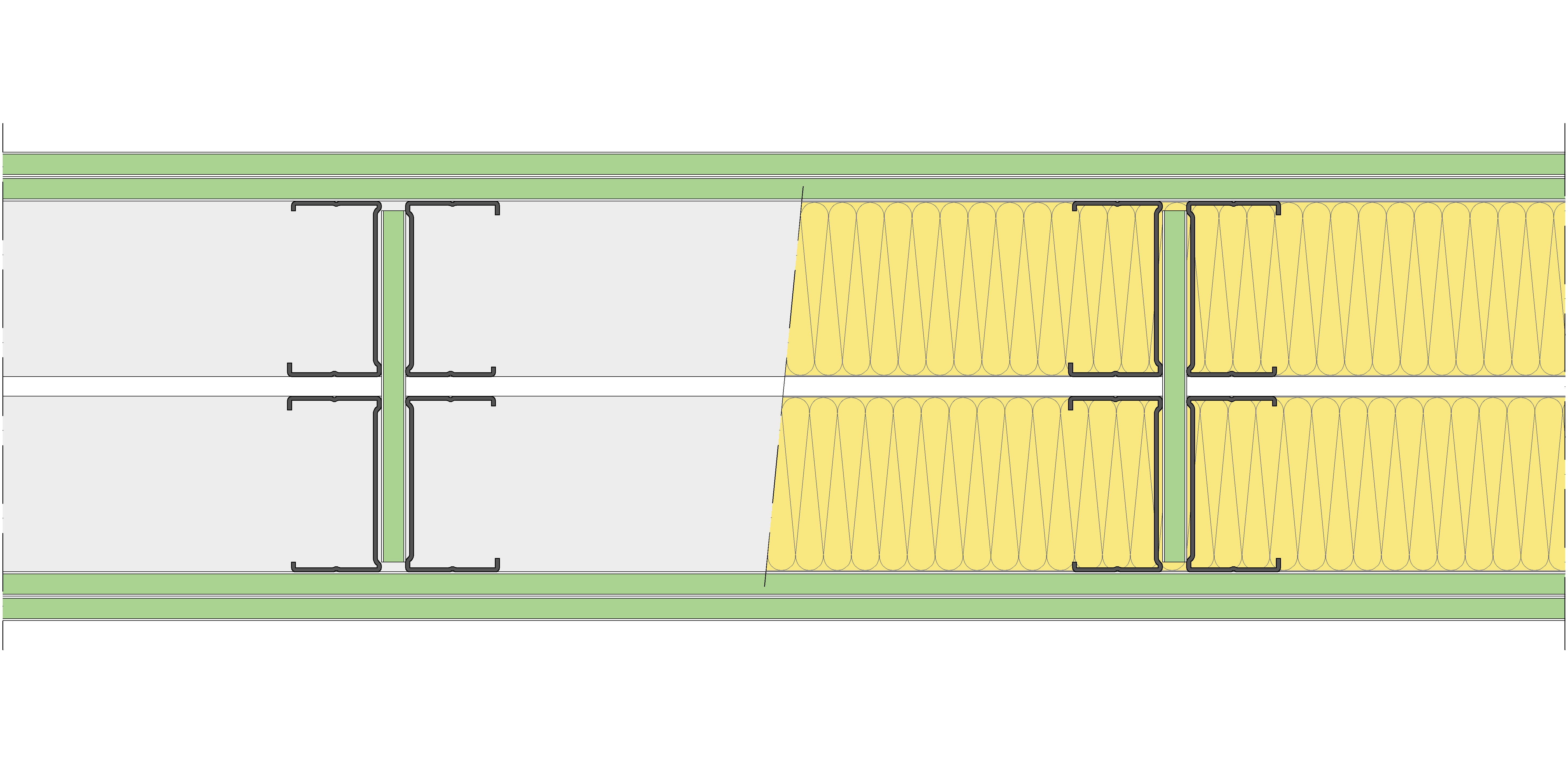 Tabique Pladur® 230/400 (90H+e+90H) 4H1 2MW Arriostrado