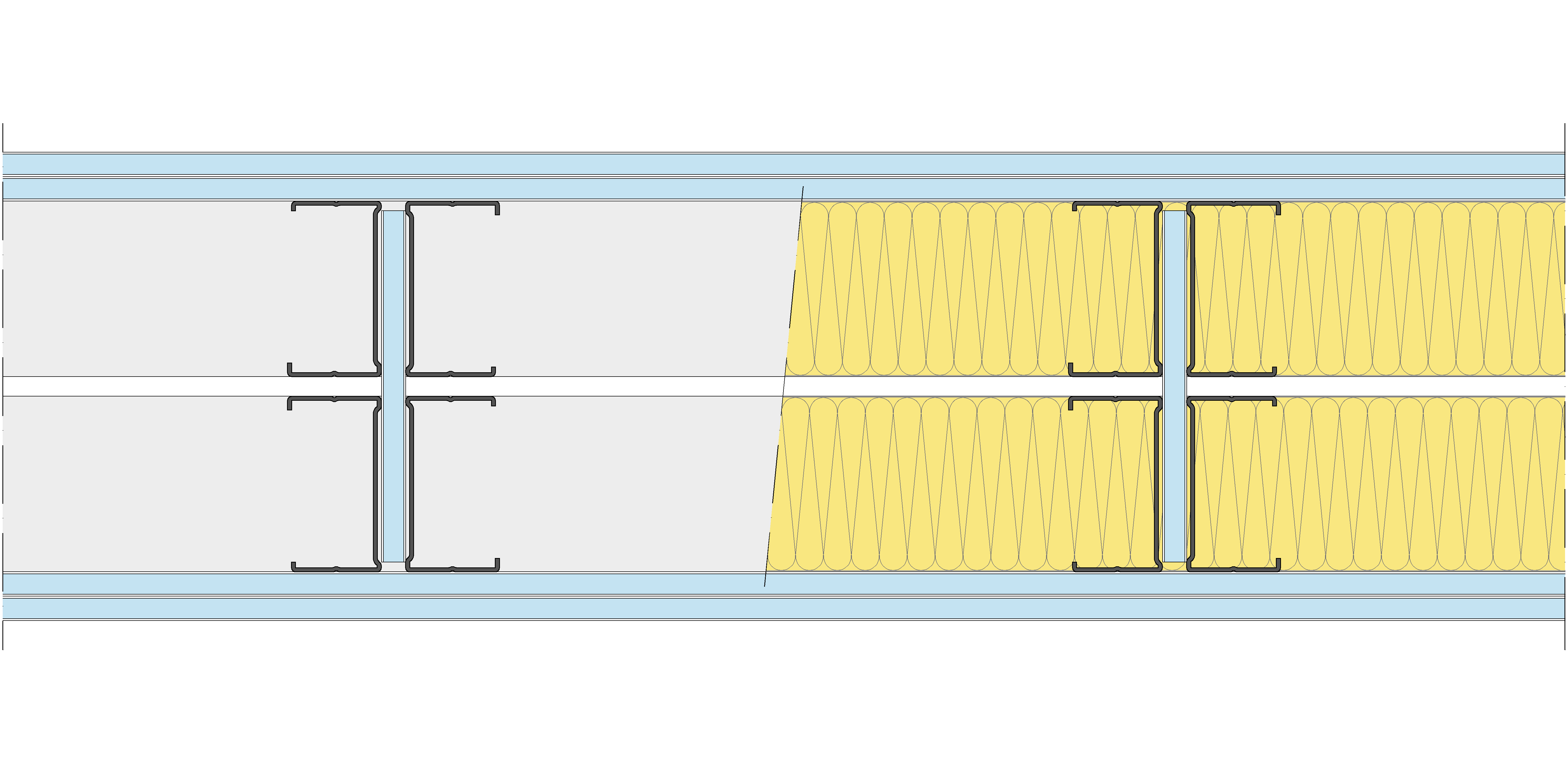 Tabique Pladur® 230/400 (90H+e+90H) 4OMNIA 2MW Arriostrado