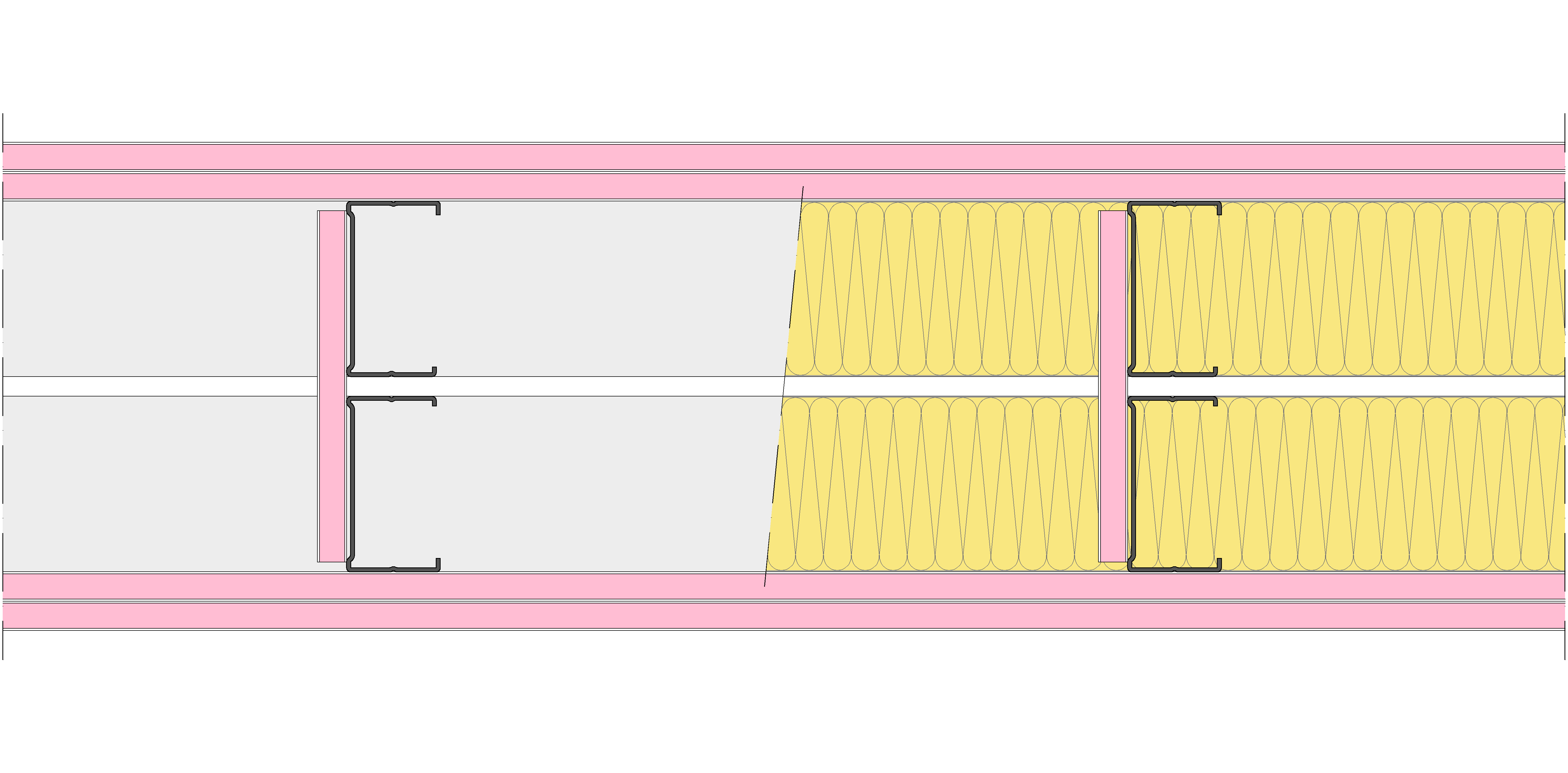 Tabique Pladur® 240/400 (90+e+90) 4F 2MW Arriostrado