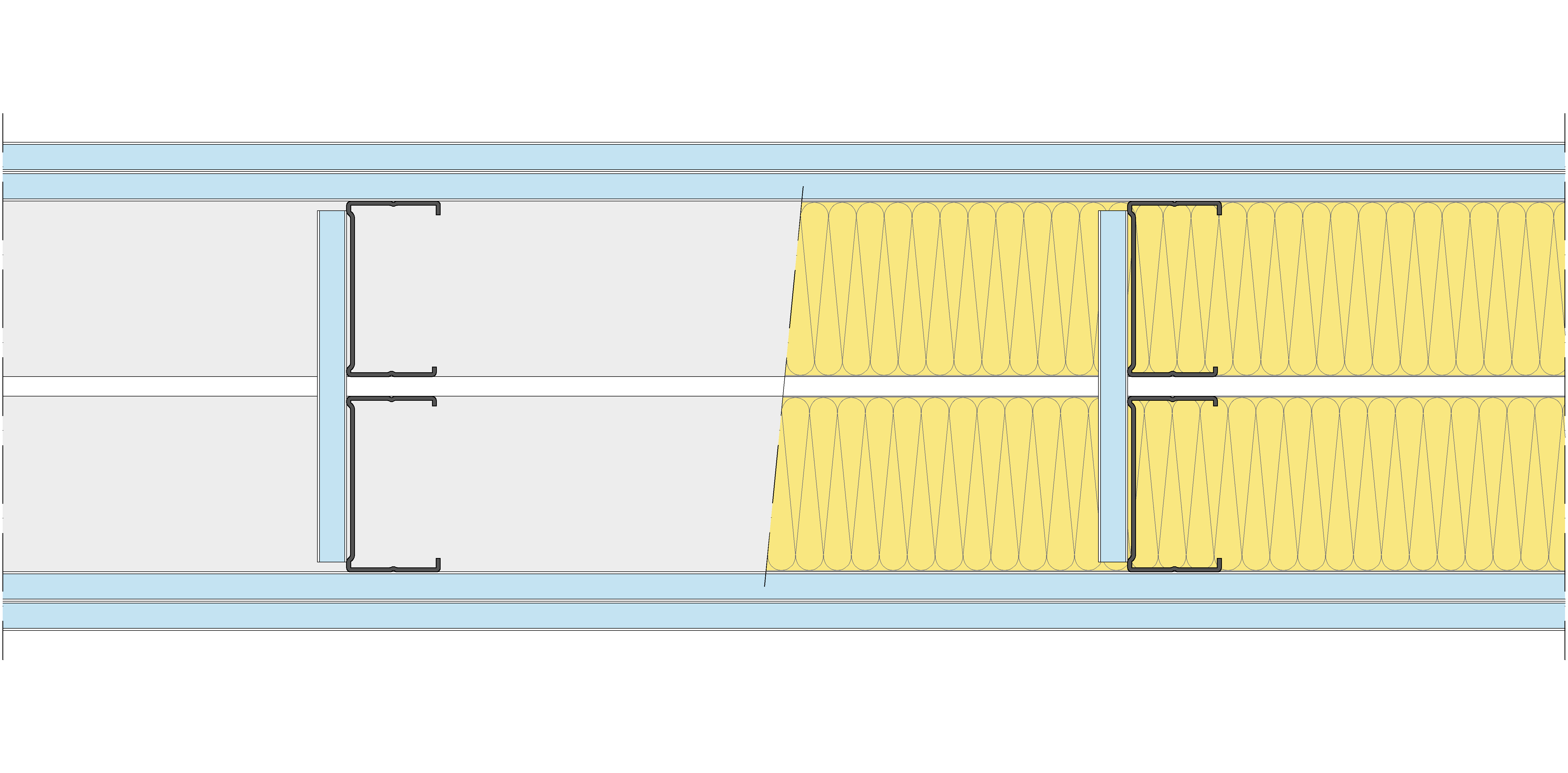 Tabique Pladur® 240/400 (90+e+90) 4OMNIA 2MW Arriostrado