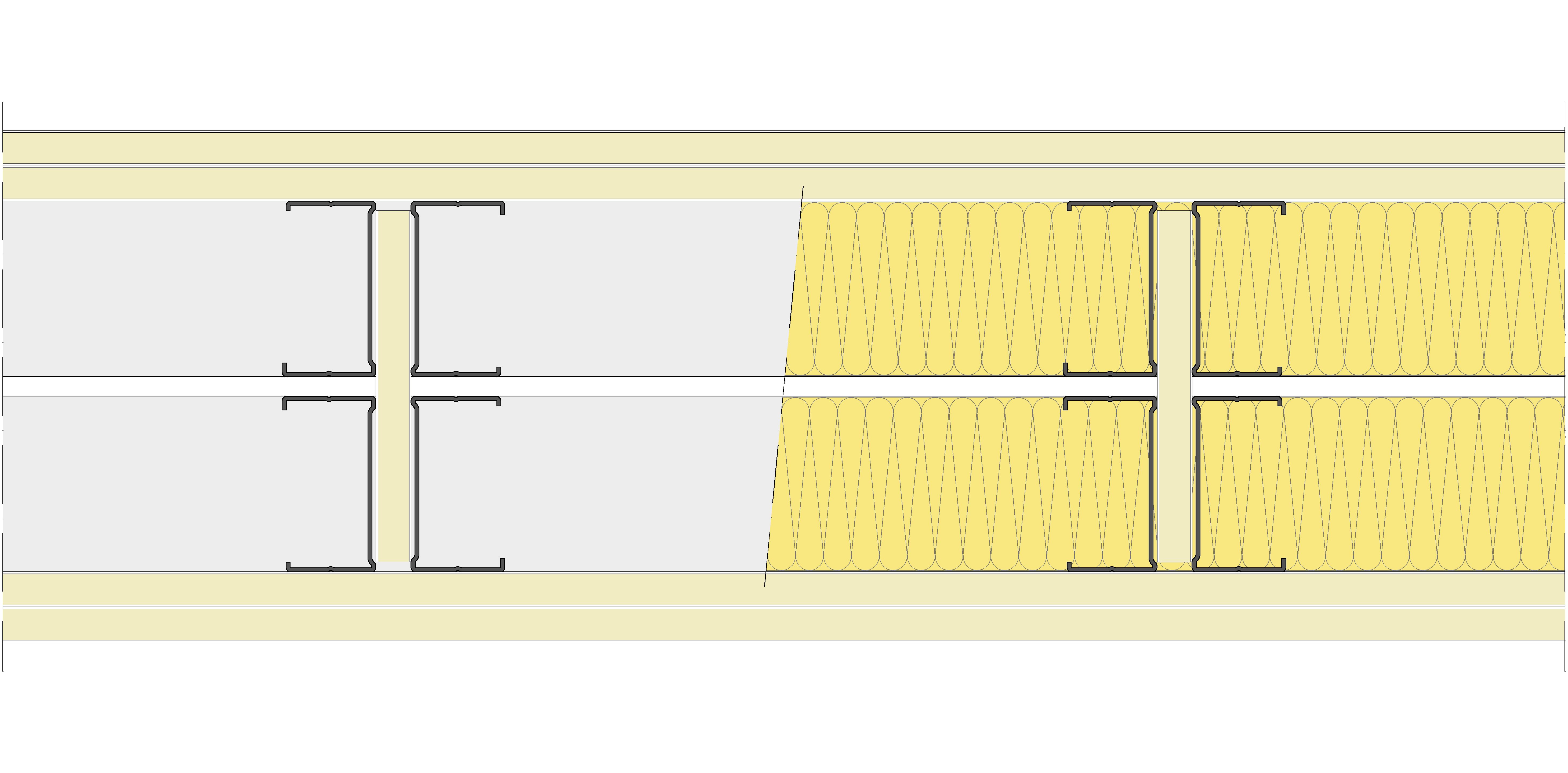 Tabique Pladur® 252/400 (90H+e+90H) 4N 2MW Arriostrado