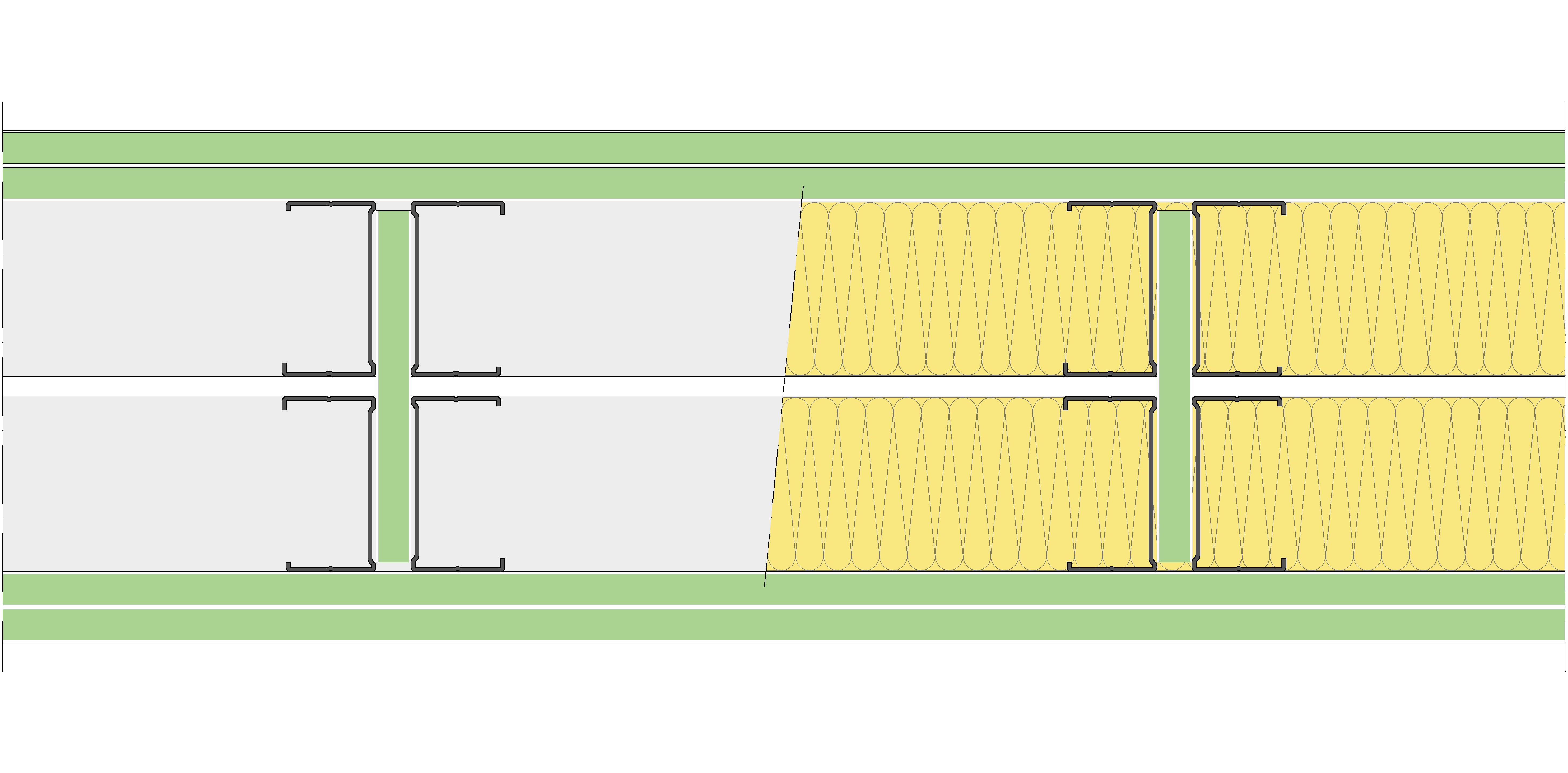 Tabique Pladur® 252/400 (90H+e+90H) 4H1 2MW Arriostrado