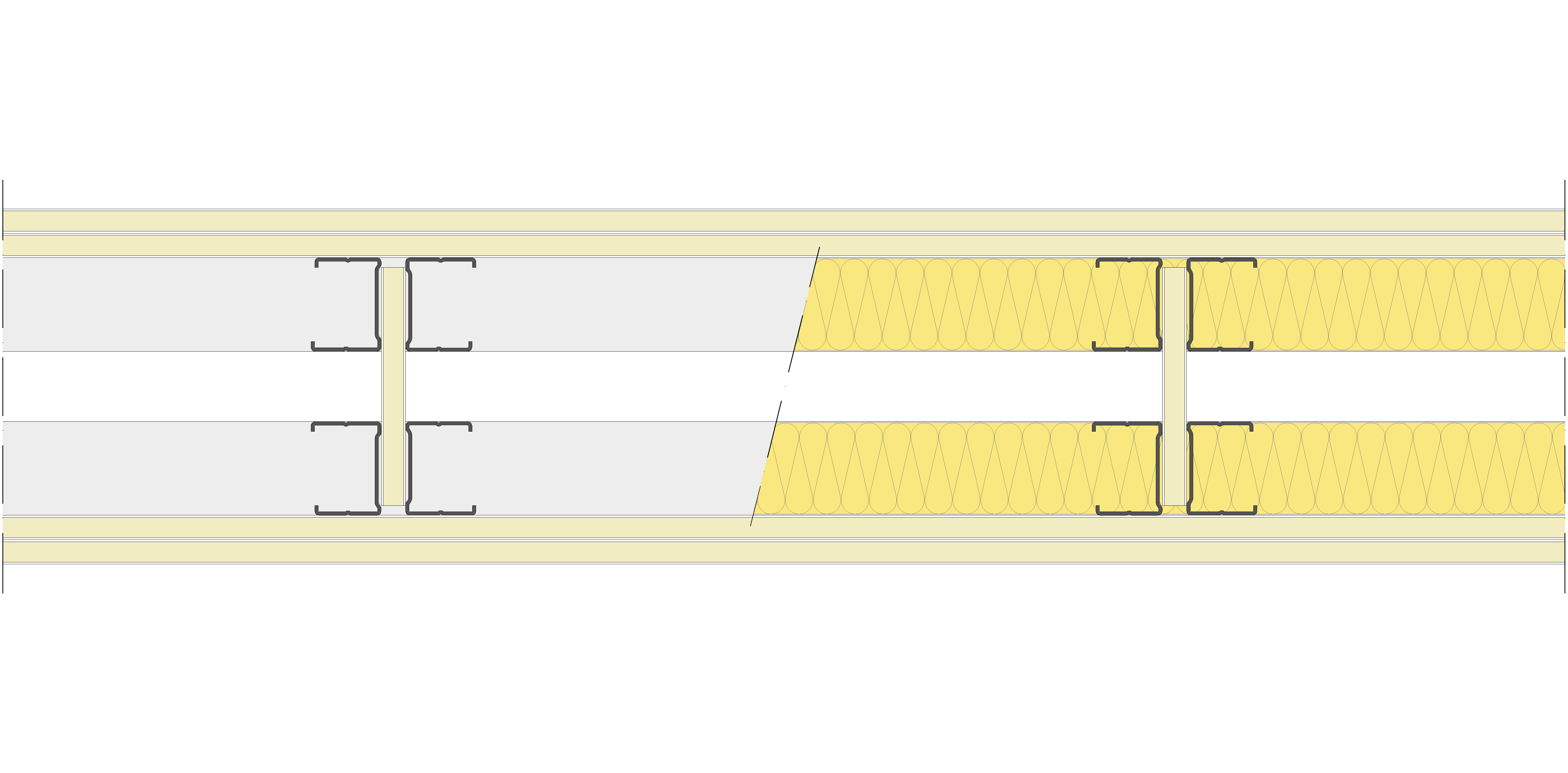 Tabique Pladur® 146/400 (48-35H+(e=34)+48-35H) 4N 2MW Arriostrado