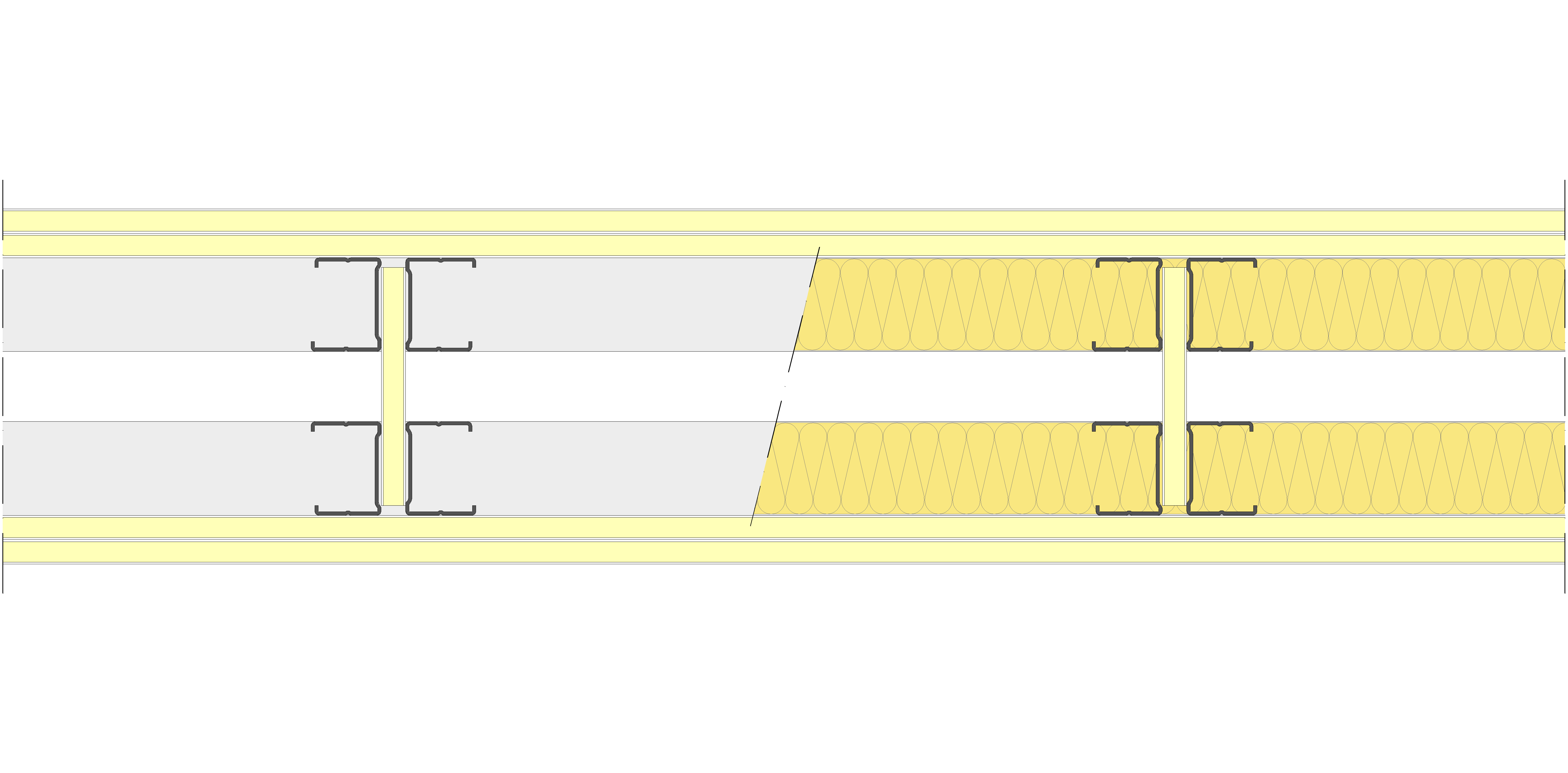 Tabique Pladur® 146/400 (48-35H+(e=34)+48-35H) 4I 2MW Arriostrado