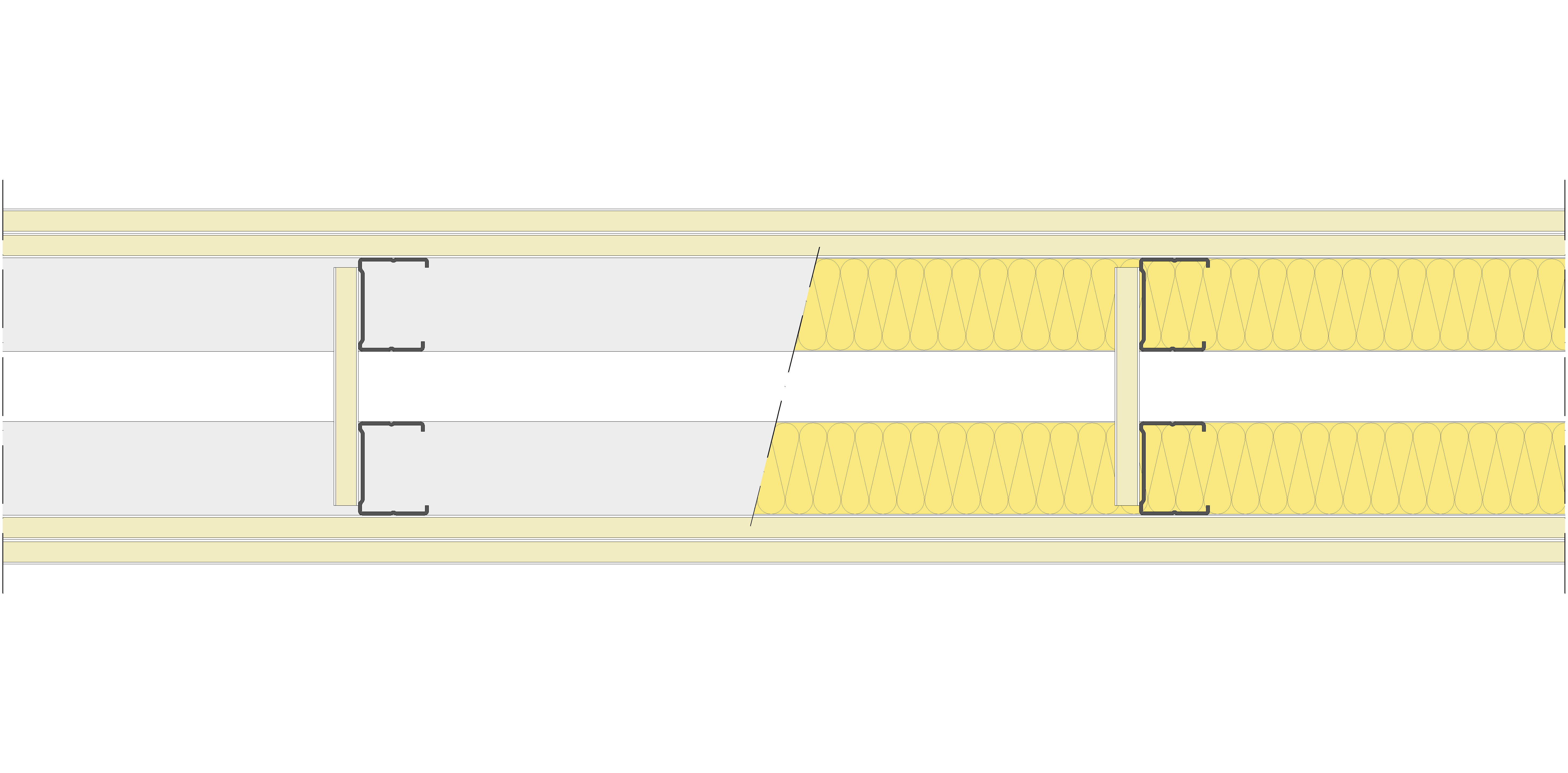 Tabique Pladur® 146/400 (48-35+(e=154)+48-35) 4N 2MW Arriostrado