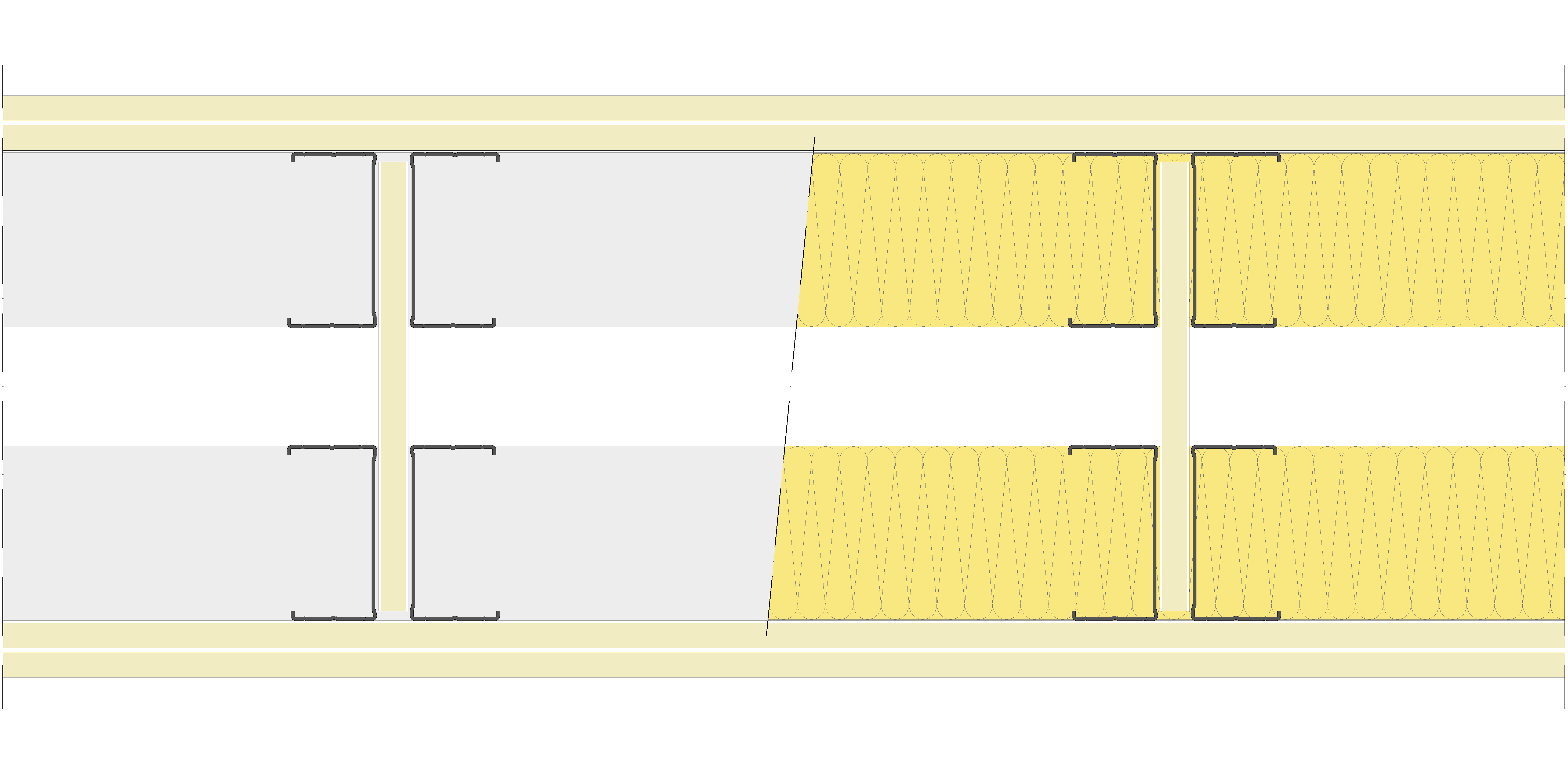 Tabique Pladur® 240/400 (90H+(e=60)+90H) 4N 2MW Arriostrado