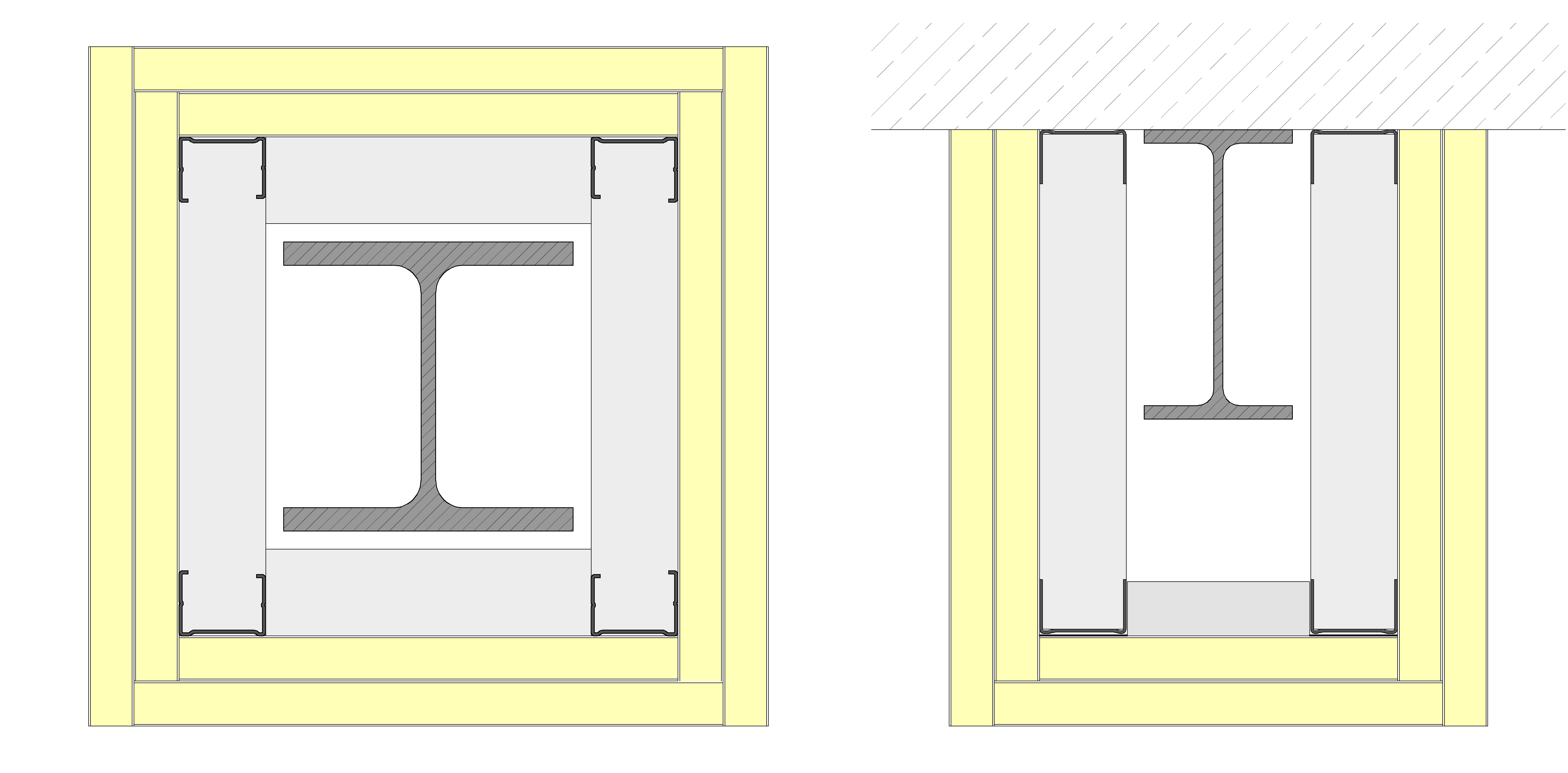 Protección de elementos de acero con sistemas autoportantes Pladur® 48-35 + 2x25 MAGNA