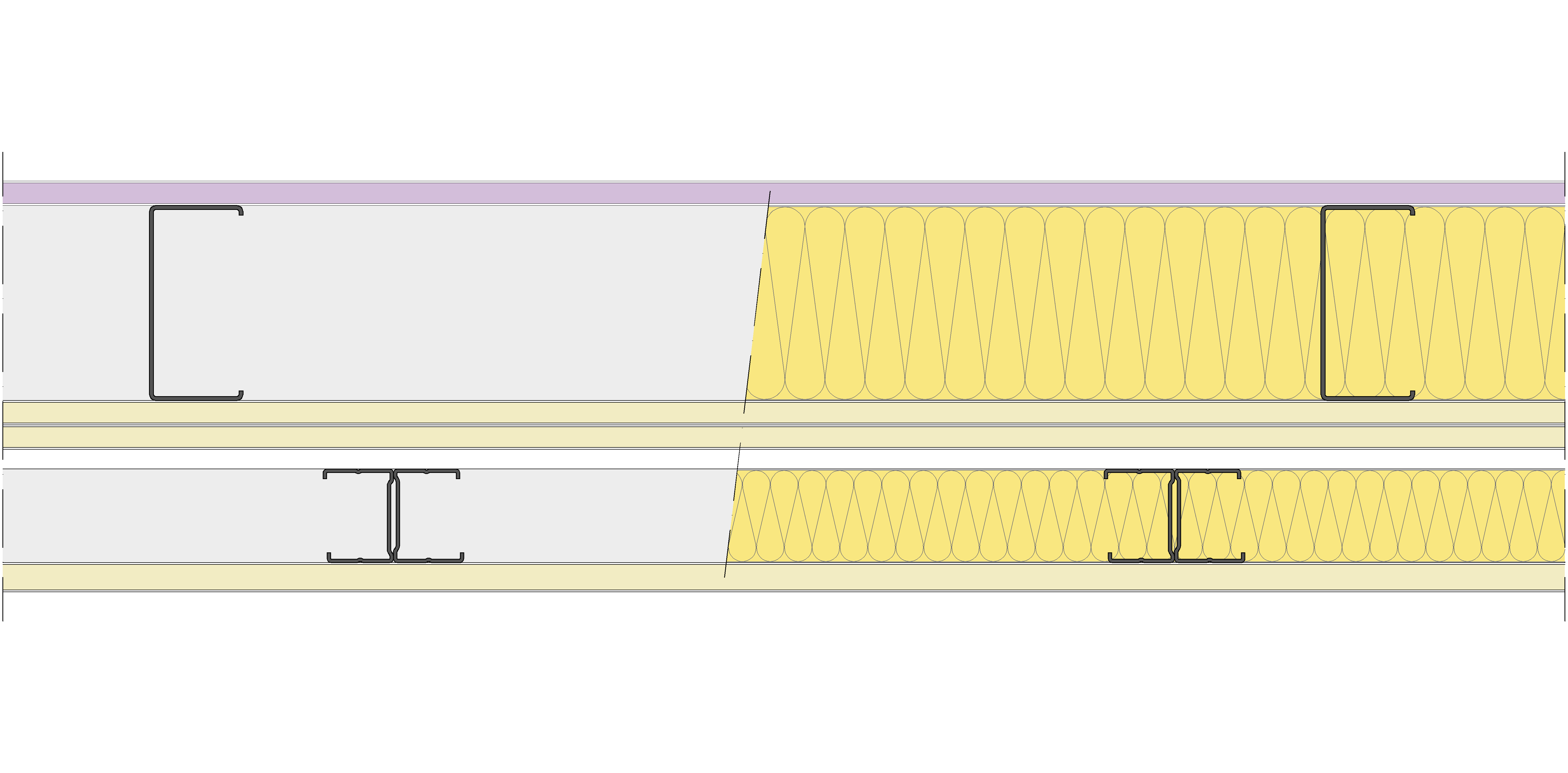 Fachada Ligera Pladur® EXO 200,5 (100-48-1 Z2/600 + 2x12,5 + e + 48-35H/400) WD + 3N 2MW