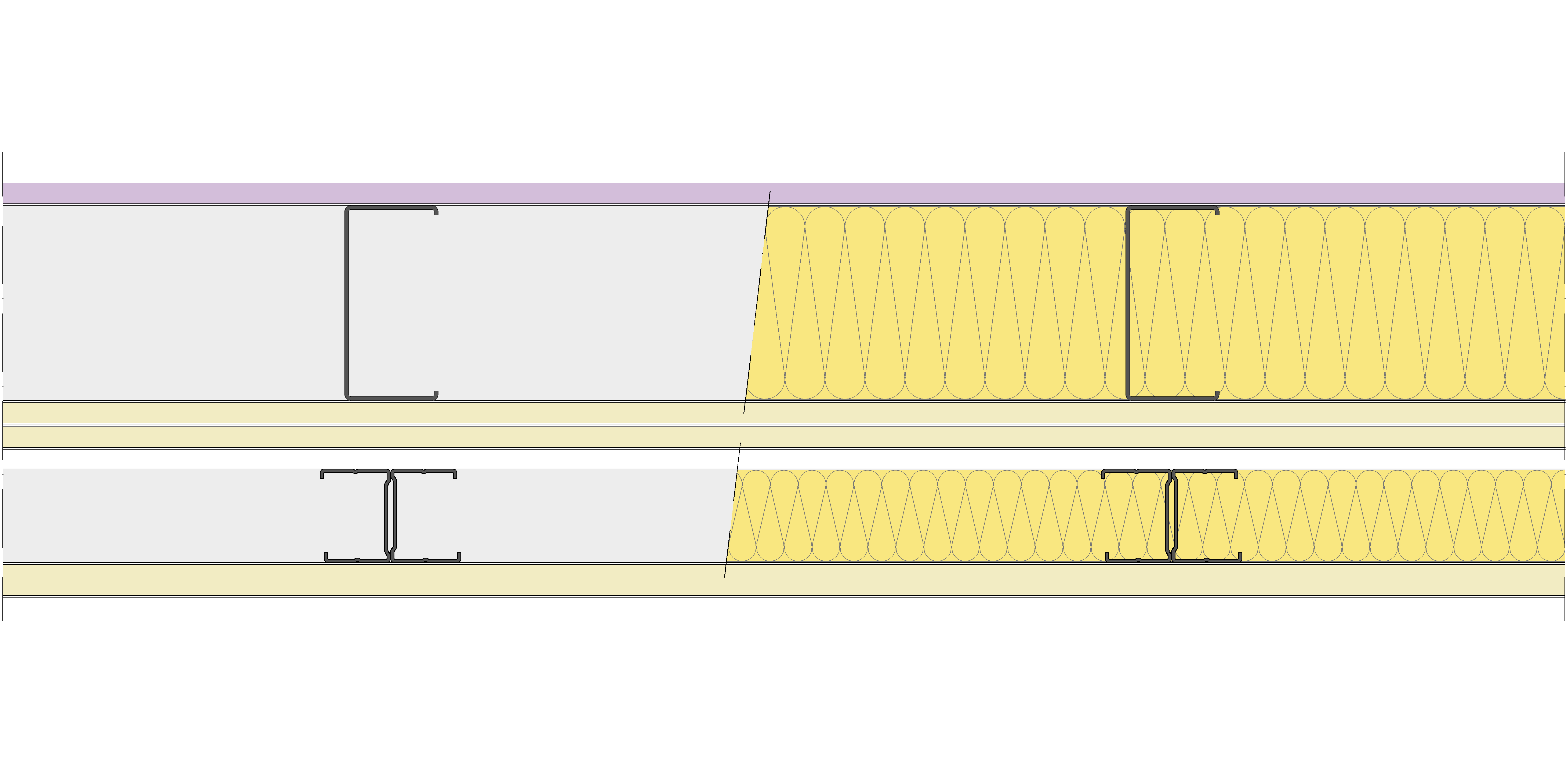 Fachada Ligera Pladur® EXO 203,5 (100-48-1 Z5/400 + 2x12,5 + e + 48-35H/400) WD + 3N 2MW