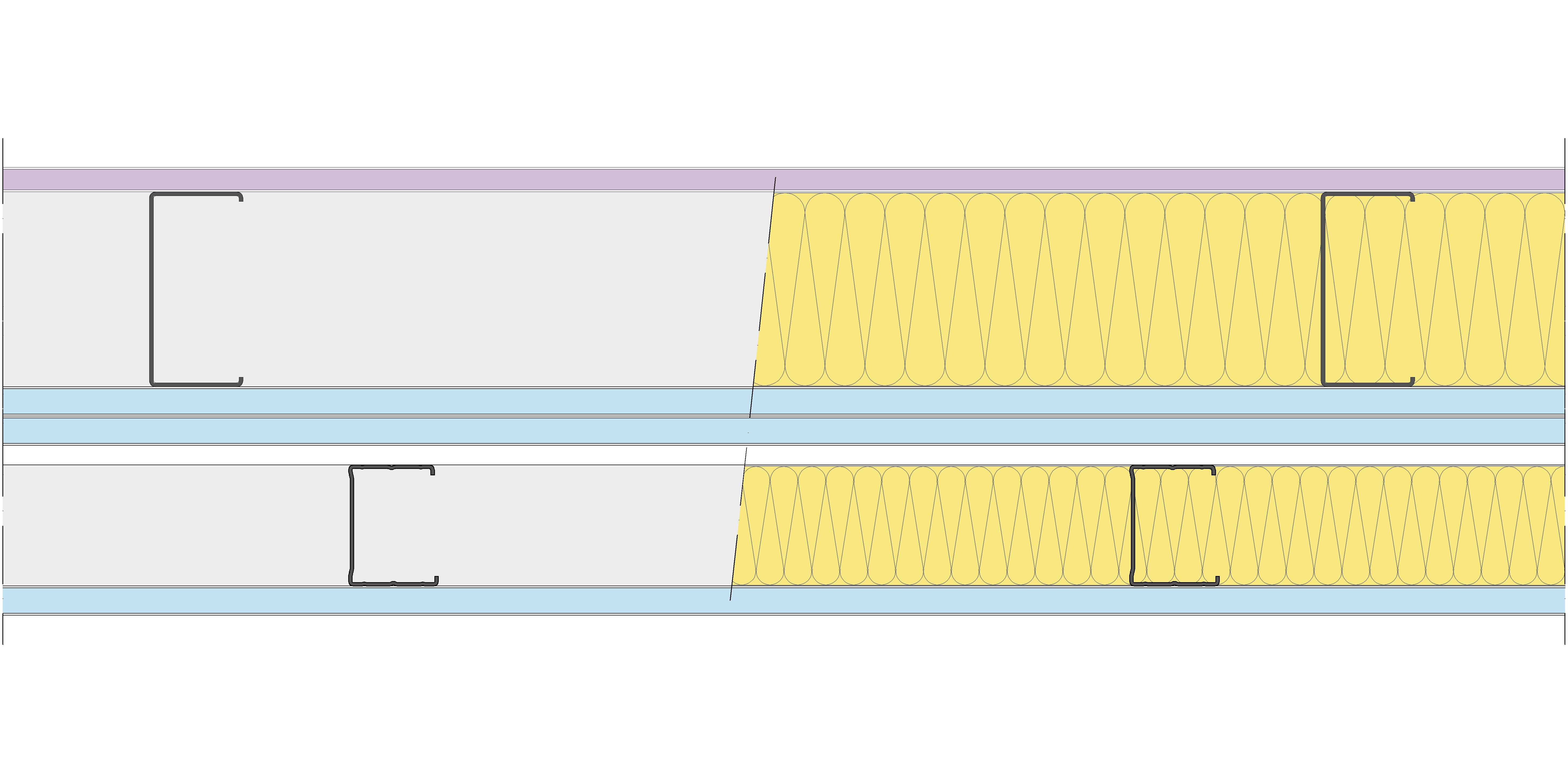 Fachada Ligera Pladur® EXO 219,5 (100-48-1 Z2/600 + 2x15 + e + 62-45/400) WD + 3OMNIA 2MW