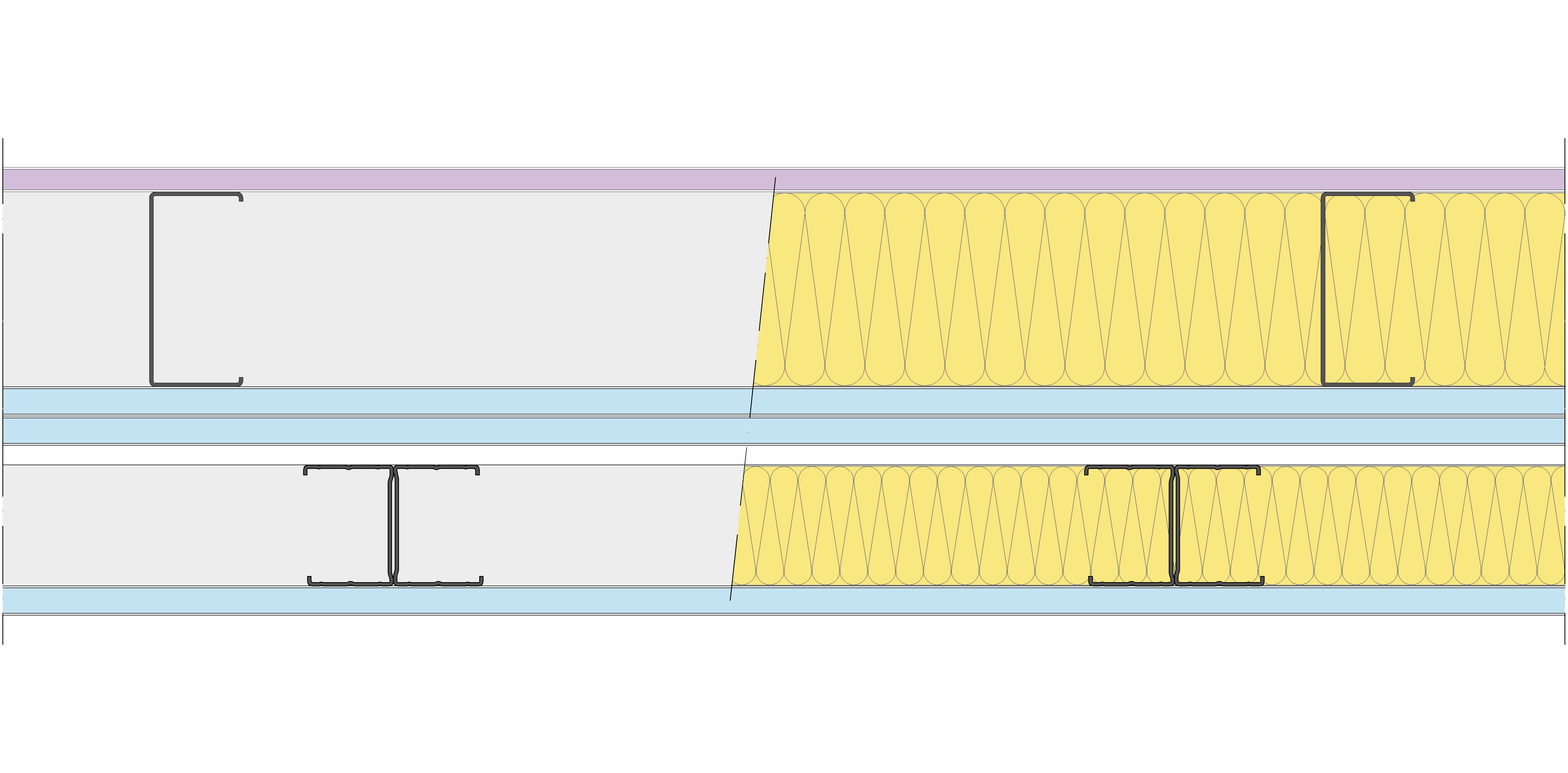 Fachada Ligera Pladur® EXO 219,5 (100-48-1 Z2/600 + 2x15 + e + 62-45H/400) WD + 3OMNIA 2MW