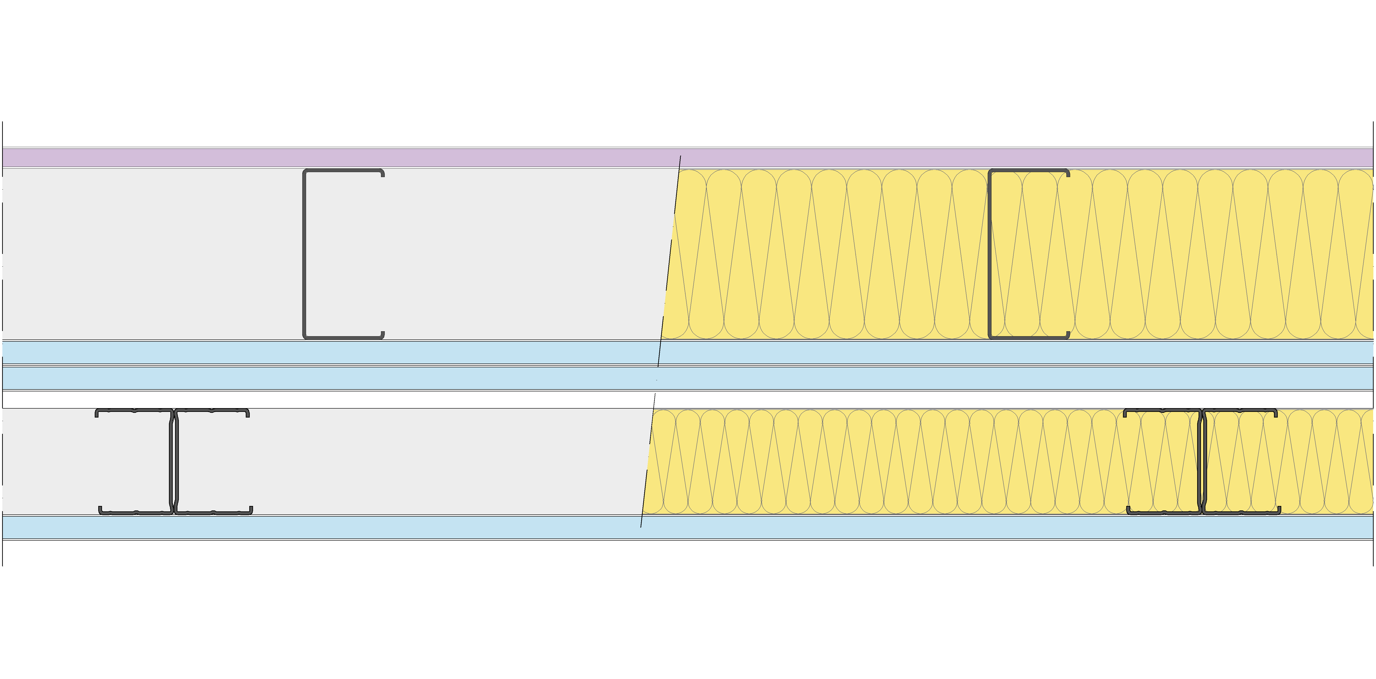 Fachada Ligera Pladur® EXO 219,5 (100-48-1 Z2/400 + 2x15 + e + 62-45H/600) WD + 3OMNIA 2MW