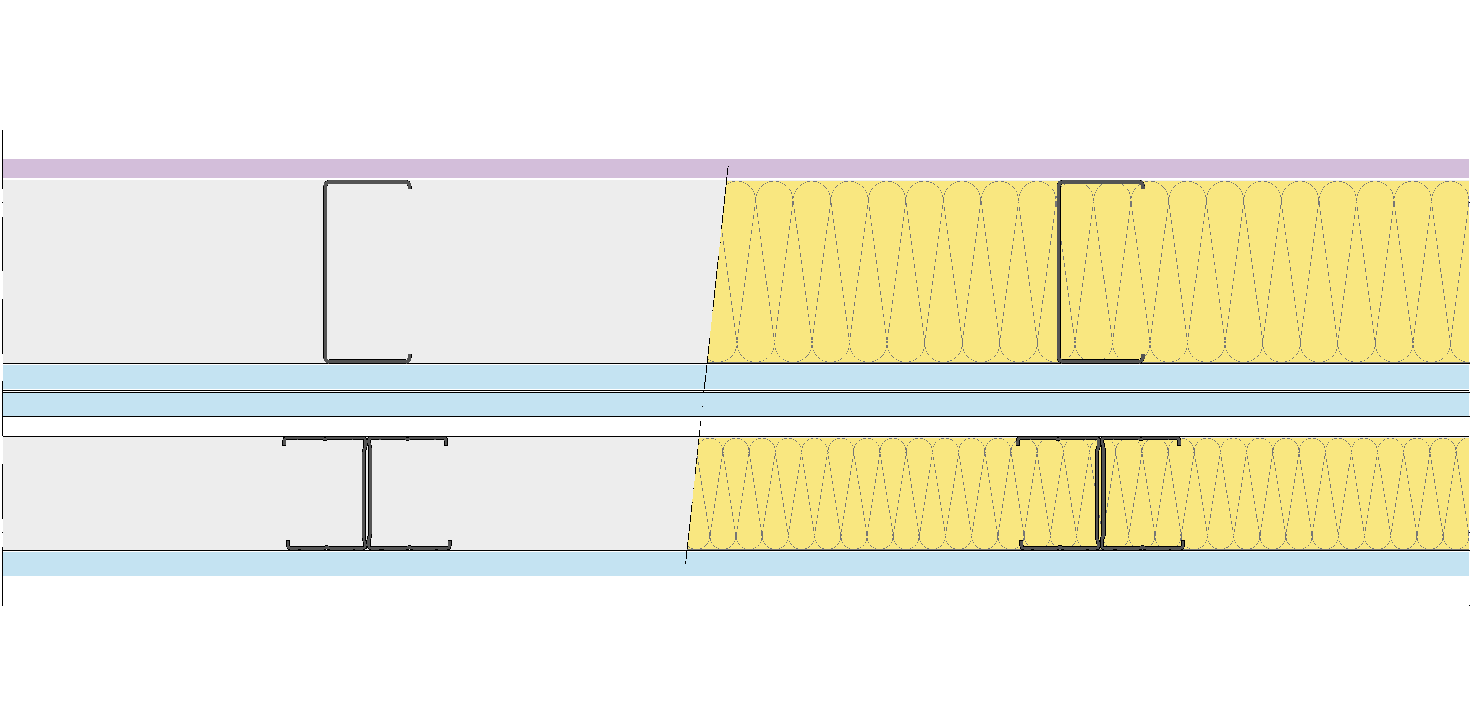 Fachada Ligera Pladur® EXO 219,5 (100-48-1 Z2/400 + 2x15 + e + 62-45H/400) WD + 3OMNIA 2MW