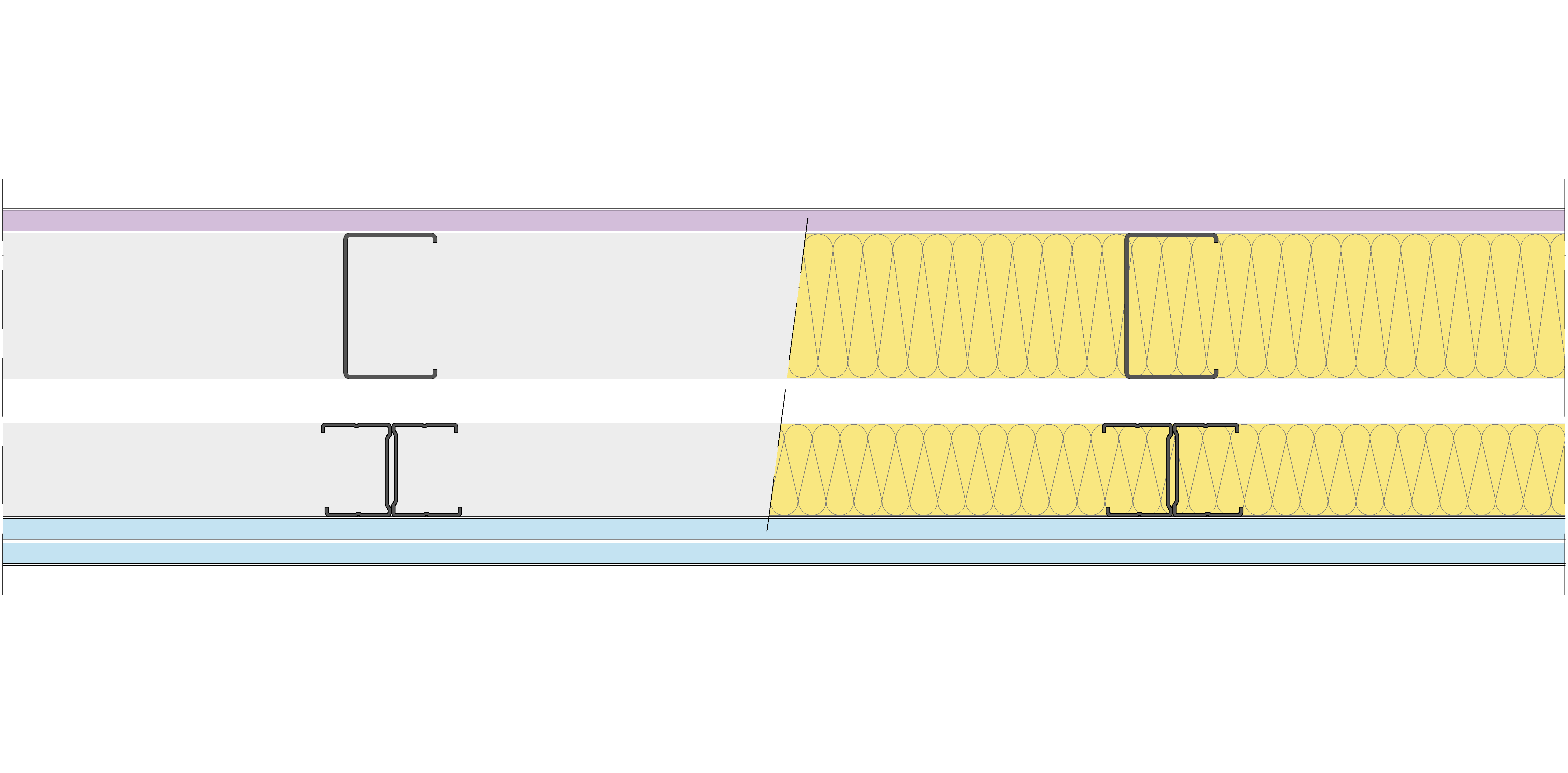 Fachada Ligera Pladur® EXO 160,5 (75-48-1 Z2/400 + e + 48-35H/400) WD + 2OMNIA 2MW