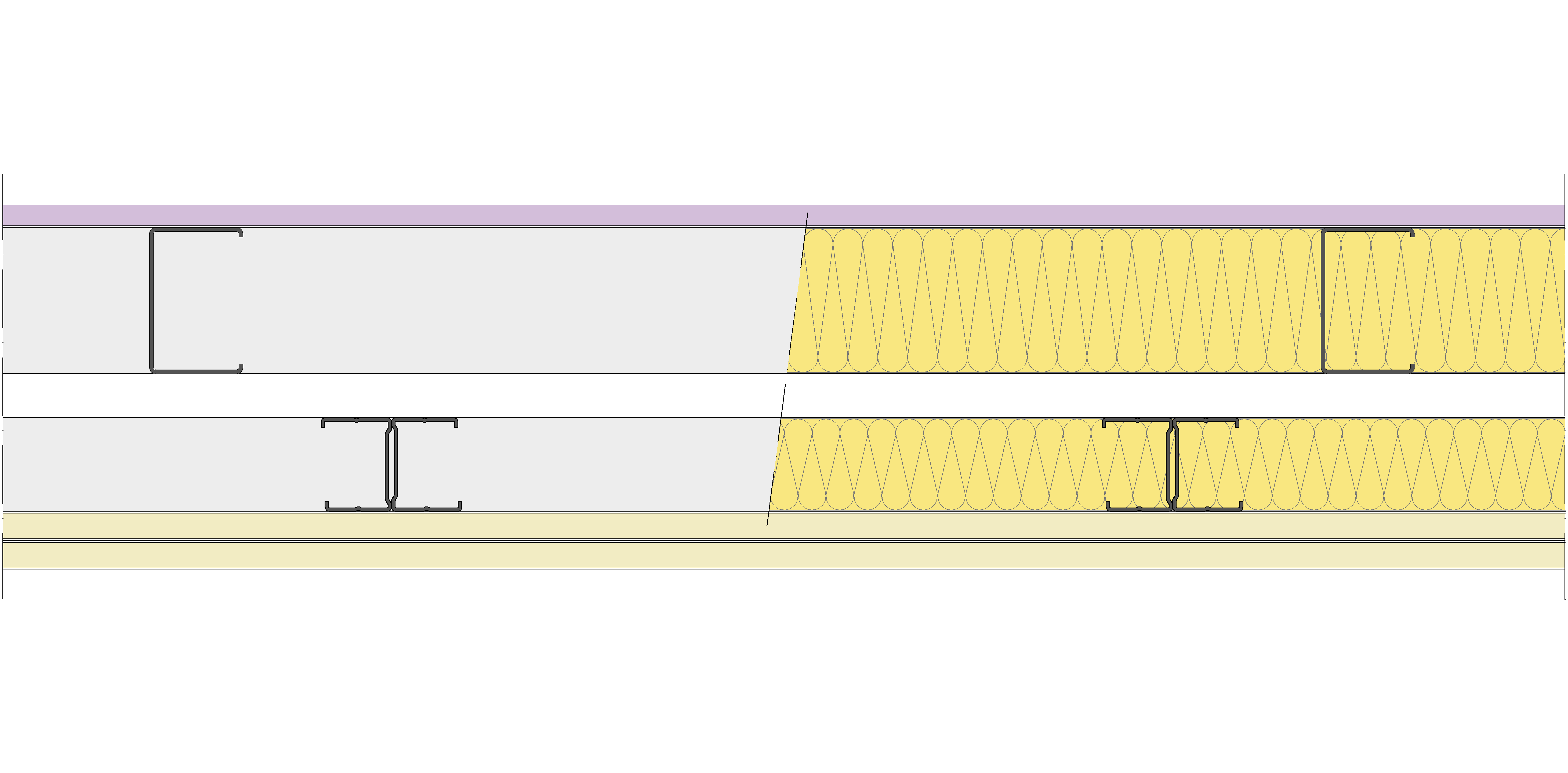 Fachada Ligera Pladur® EXO 165,5 (75-48-1 Z2/600 + e + 48-35H/400) WD + 2N 2MW
