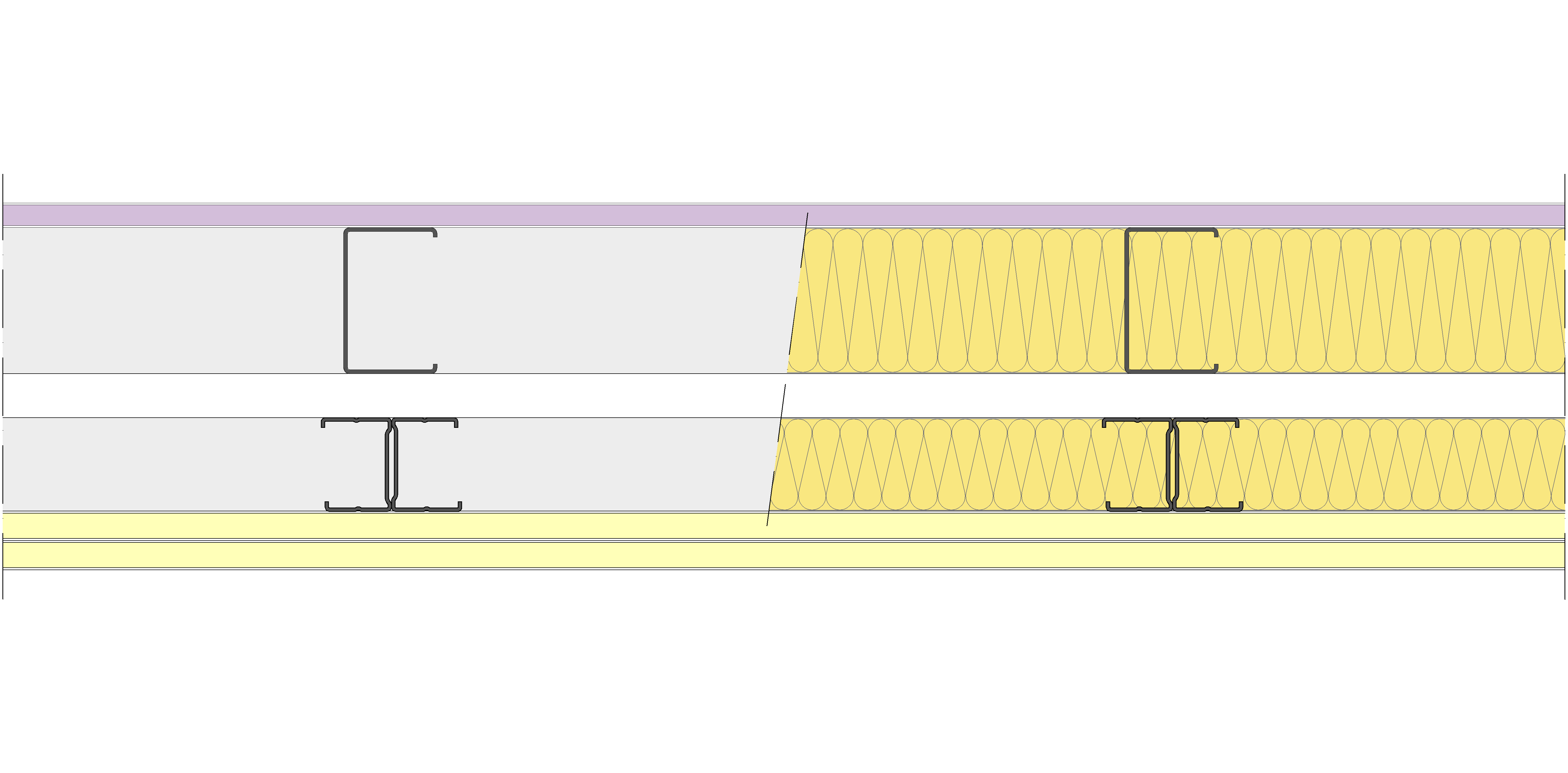 Fachada Ligera Pladur® EXO 165,5 (75-48-1 Z2/400 + e + 48-35H/400) WD + 2I 2MW
