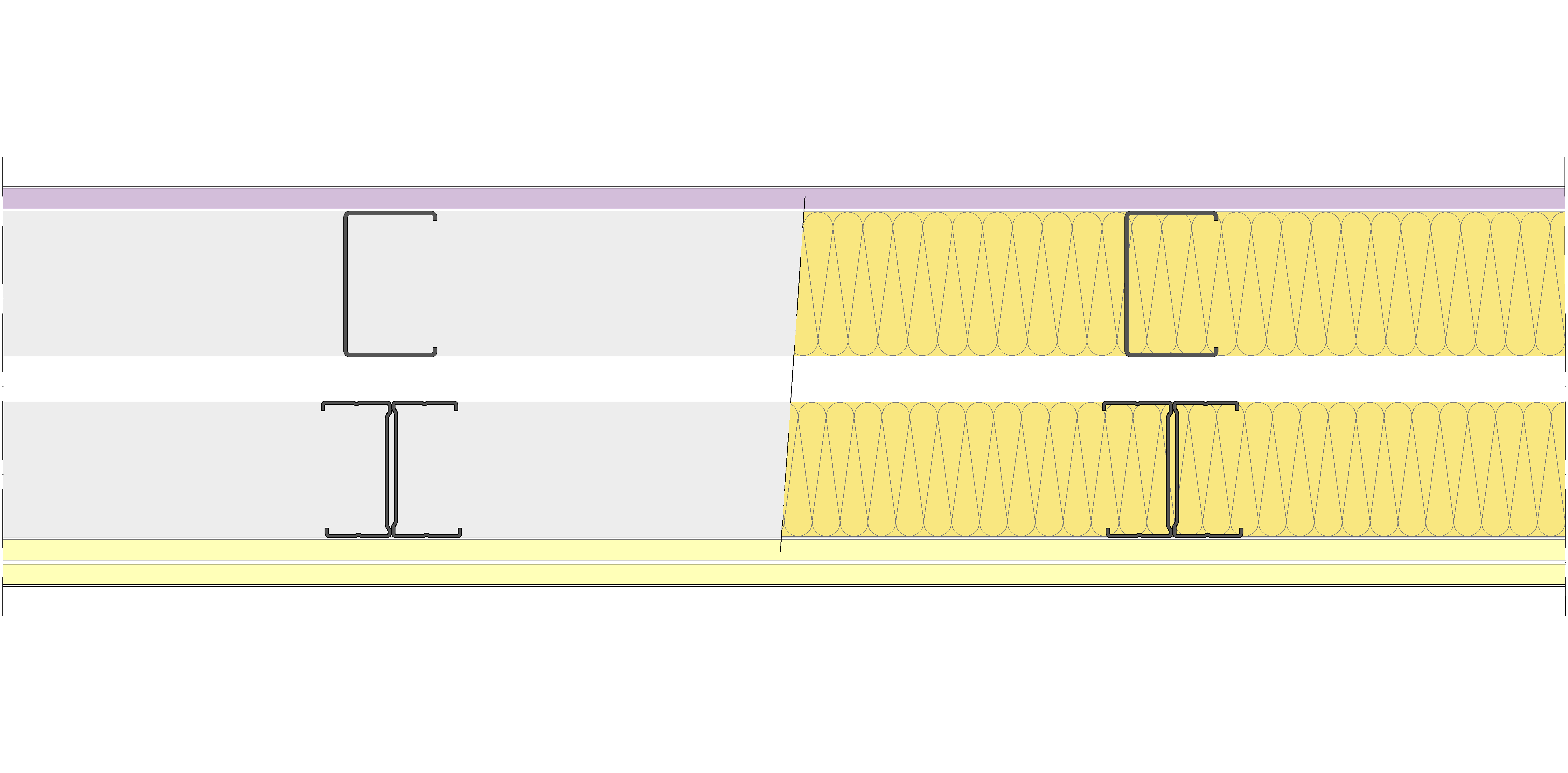 Fachada Ligera Pladur® EXO 182,5 (75-48-1 Z2/400 + e + 70-35H/400) WD + 2I 2MW