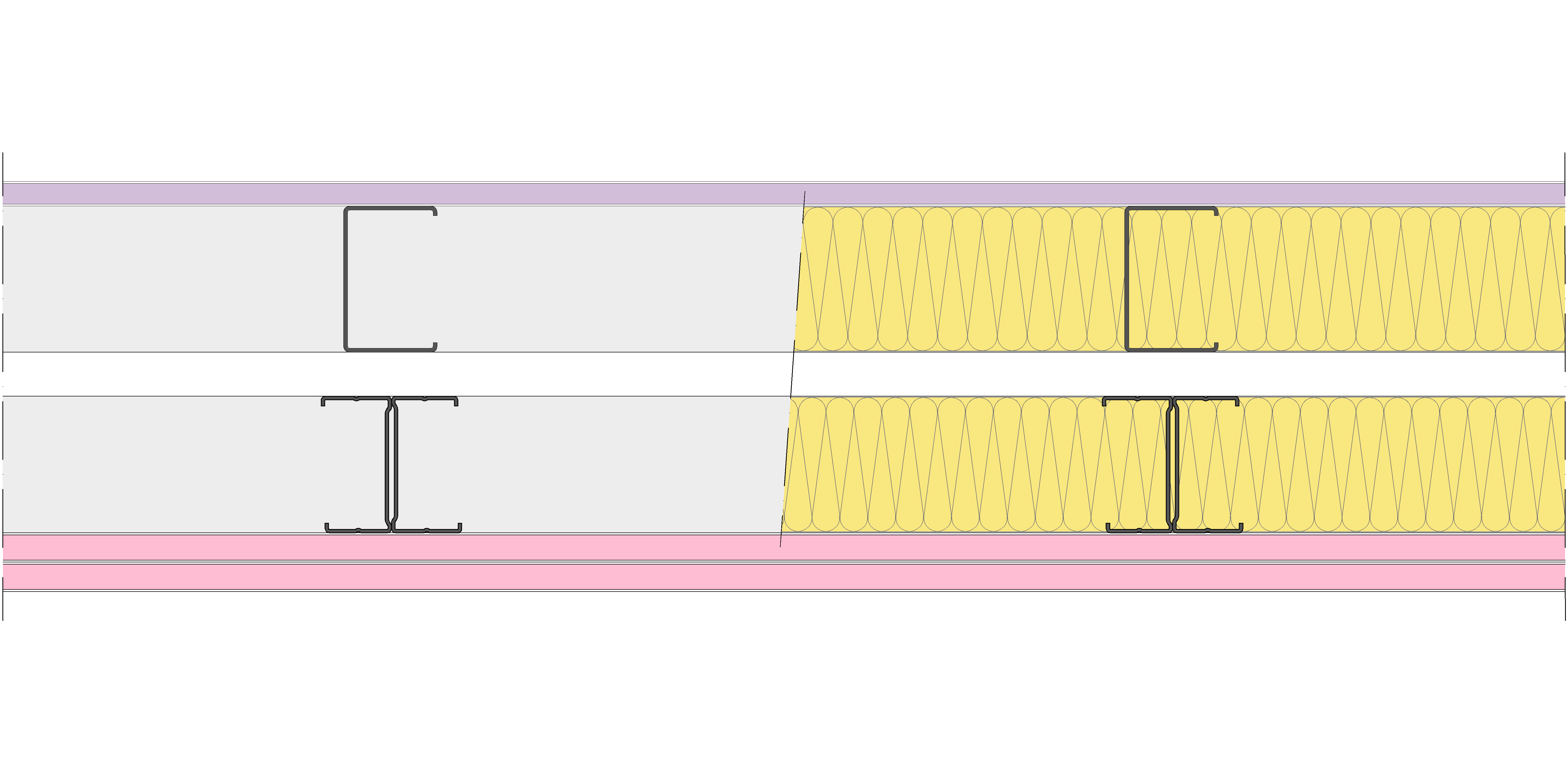 Fachada Ligera Pladur® EXO 187,5 (75-48-1 Z2/400 + e + 70-35H/400) WD + 2F 2MW