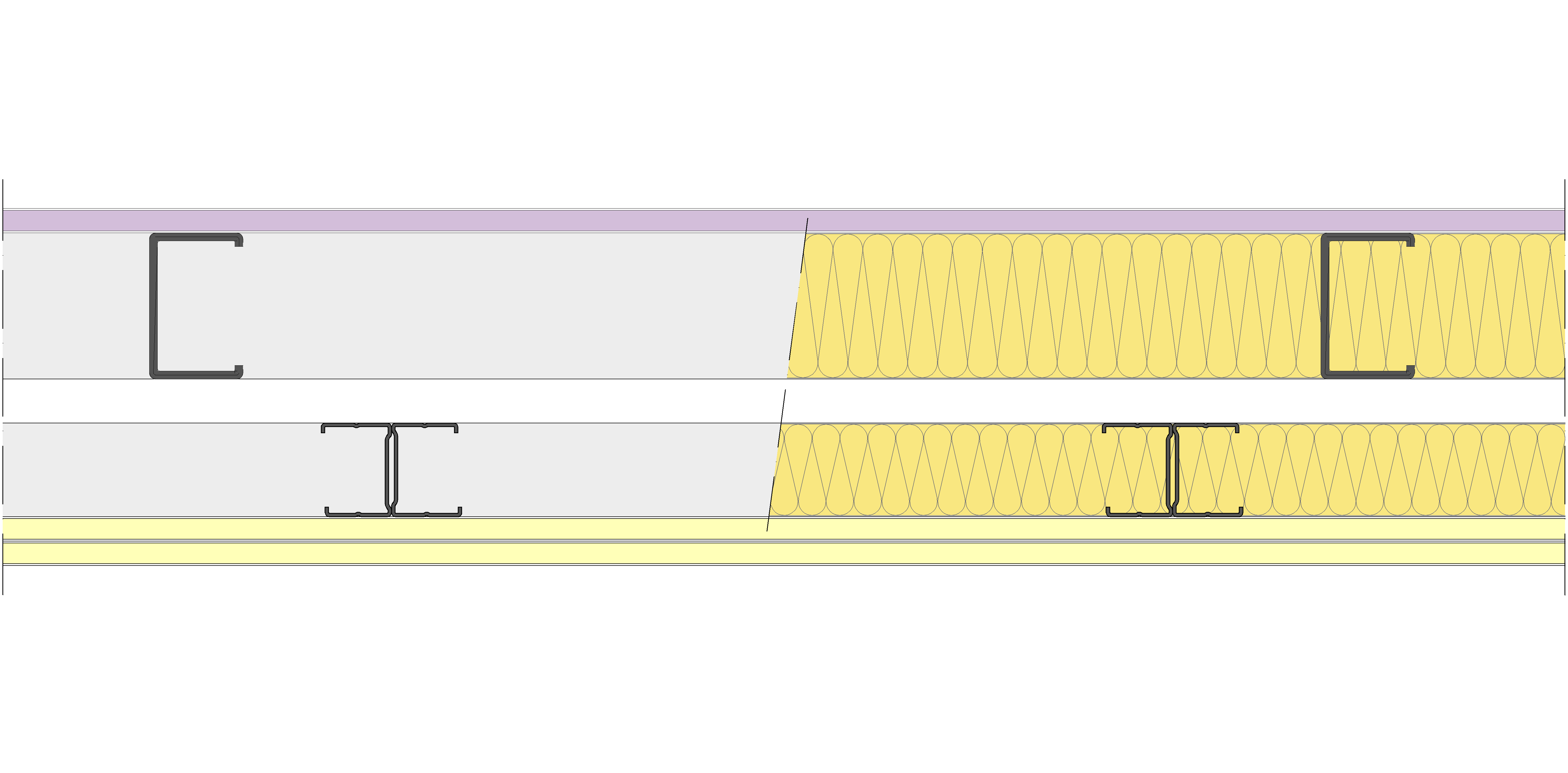 Fachada Ligera Pladur® EXO 160,5 (75-48-2 Z2/600 + e + 48-35H/400) WD + 2I 2MW