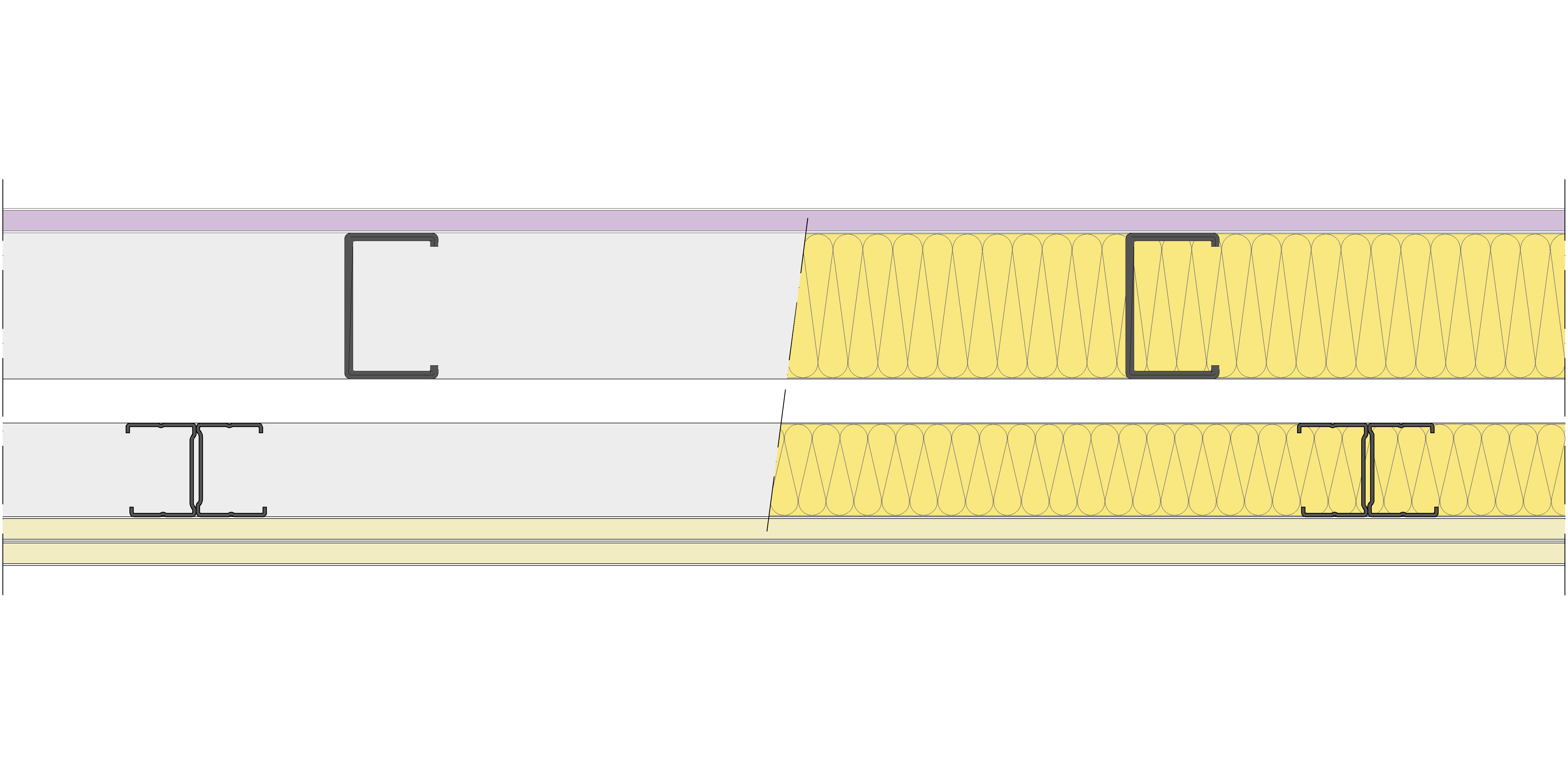 Fachada Ligera Pladur® EXO 160,5 (75-48-2 Z2/400 + e + 48-35H/600) WD + 2N 2MW