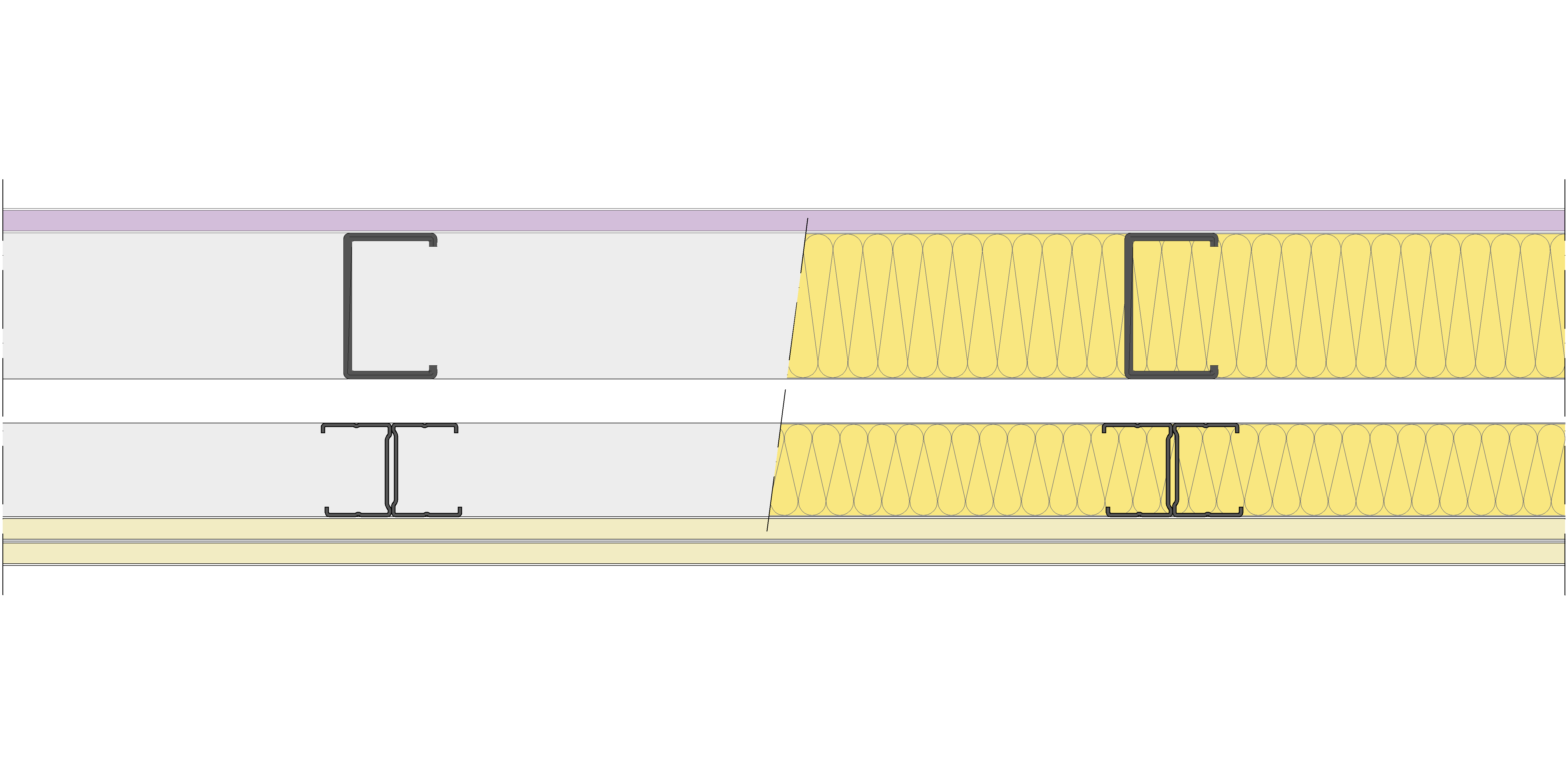 Fachada Ligera Pladur® EXO 160,5 (75-48-2 Z2/400 + e + 48-35H/400) WD + 2N 2MW