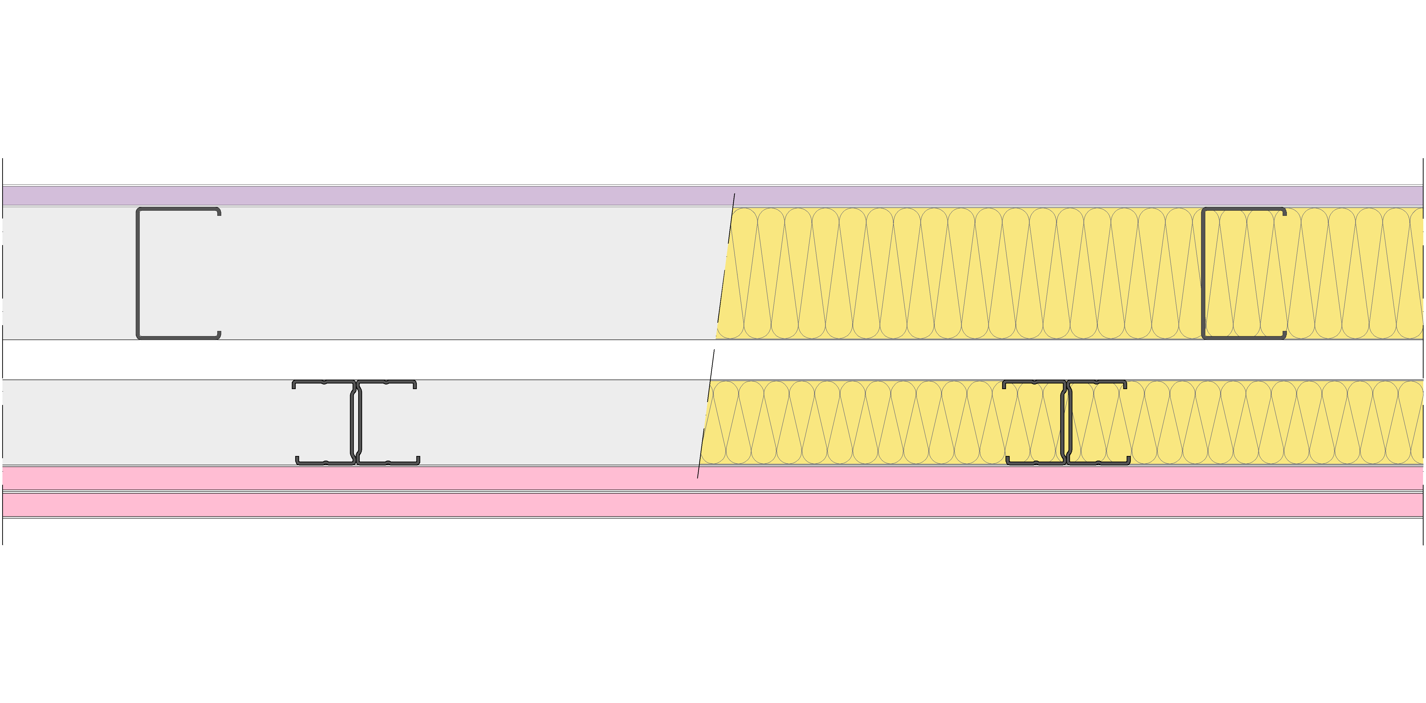Fachada Ligera Pladur® EXO 165,5 (75-48-1 Z5/600 + e + 48-35H/400) WD + 2F 2MW