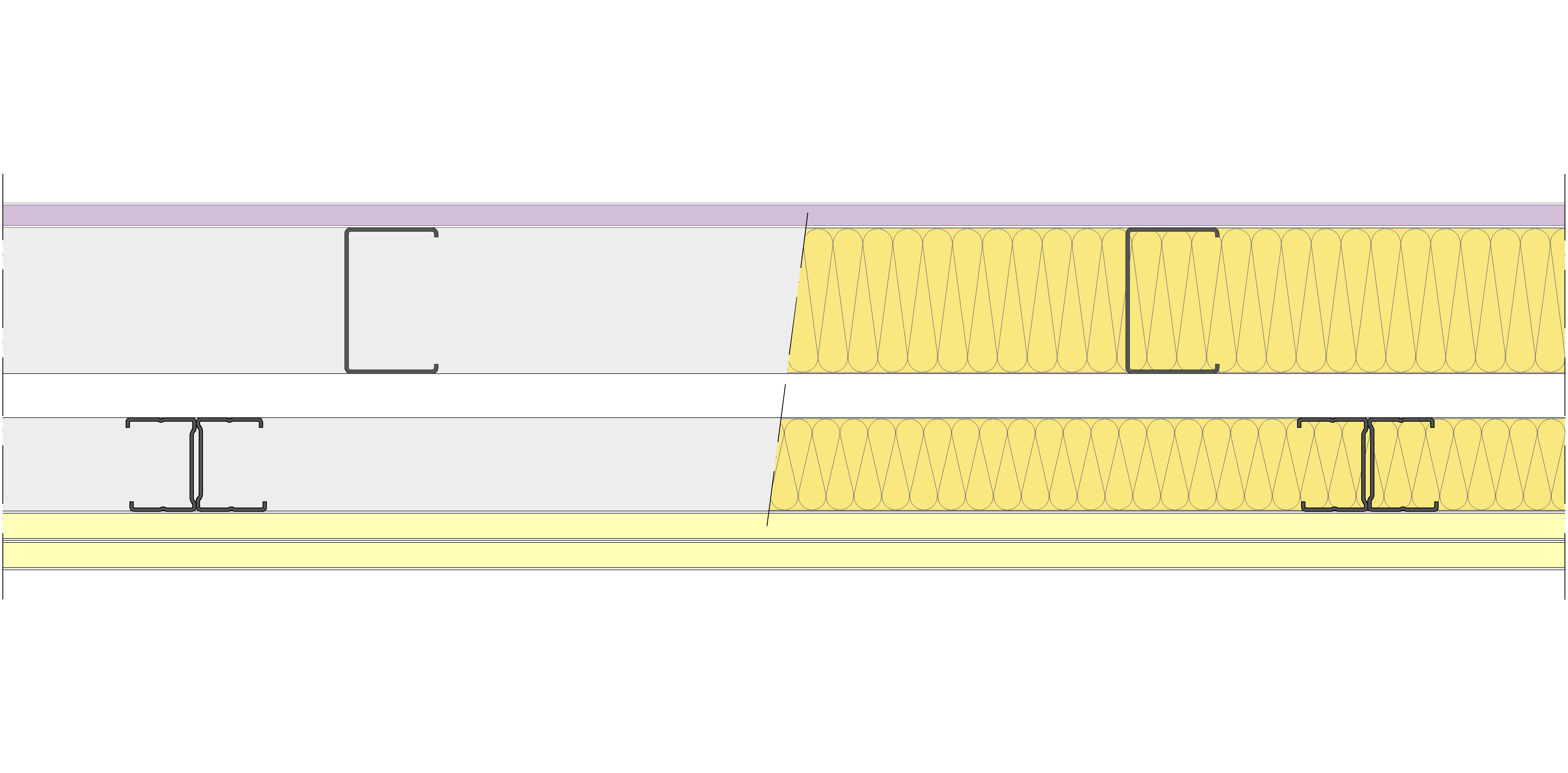 Fachada Ligera Pladur® EXO 165,5 (75-48-1 Z5/400 + e + 48-35H/600) WD + 2I 2MW