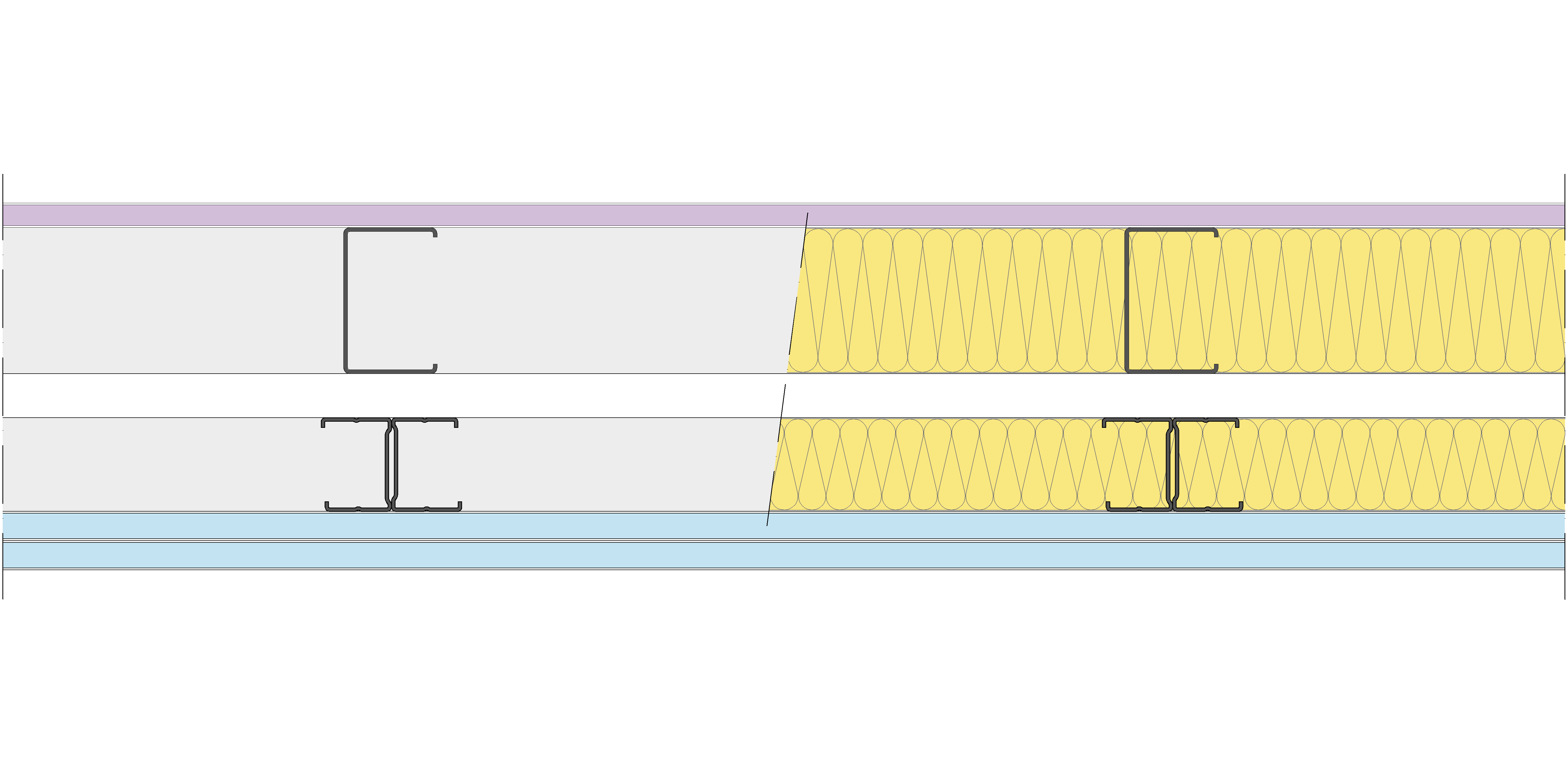 Fachada Ligera Pladur® EXO 165,5 (75-48-1 Z5/400 + e + 48-35H/400) WD + 2OMNIA 2MW
