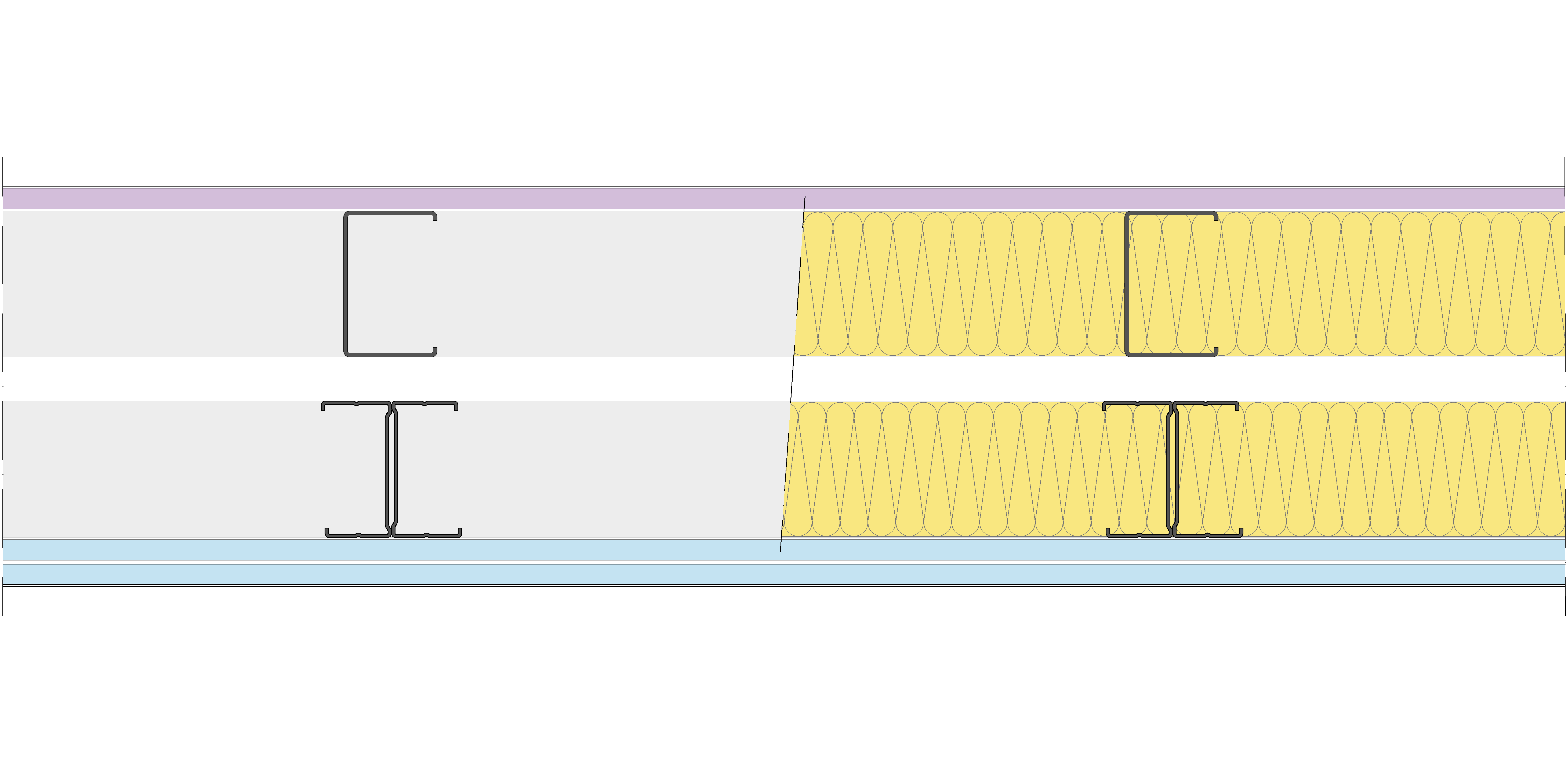 Fachada Ligera Pladur® EXO 182,5 (75-48-1 Z5/400 + e + 70-35H/400) WD + 2OMNIA 2MW