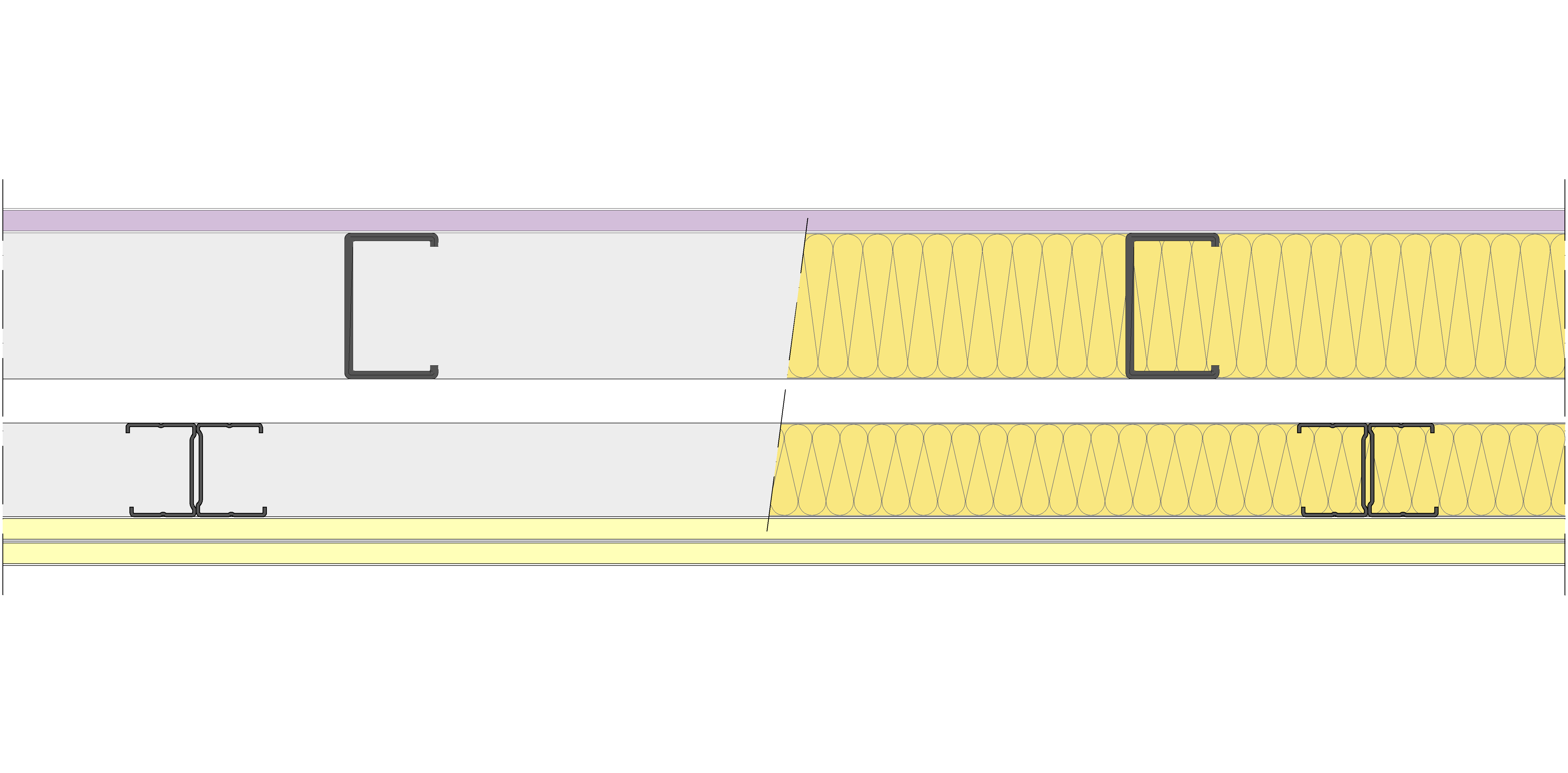 Fachada Ligera Pladur® EXO 160,5 (75-48-2 Z5/400 + e + 48-35H/600) WD + 2I 2MW