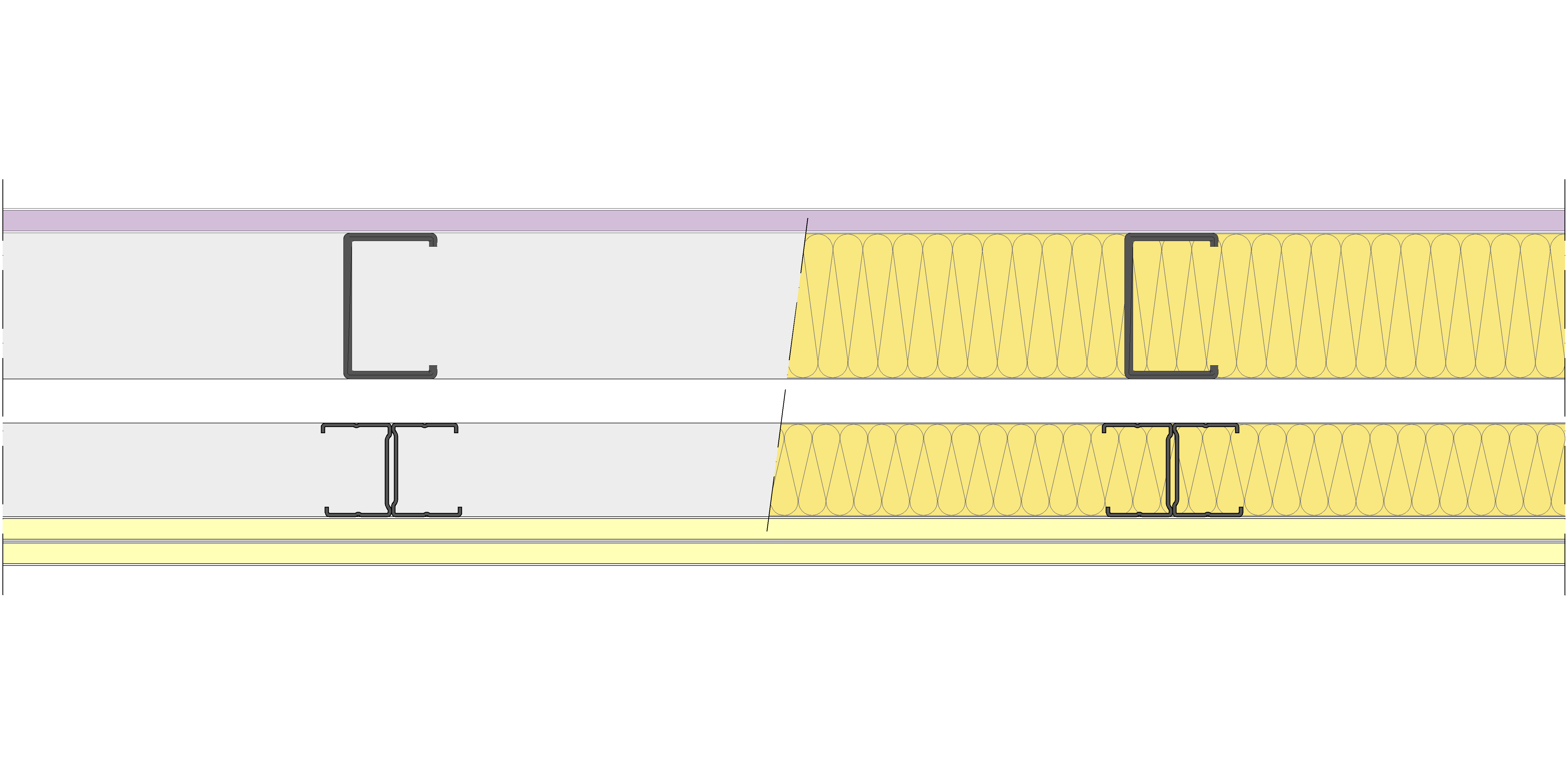 Fachada Ligera Pladur® EXO 160,5 (75-48-2 Z5/400 + e + 48-35H/400) WD + 2I 2MW
