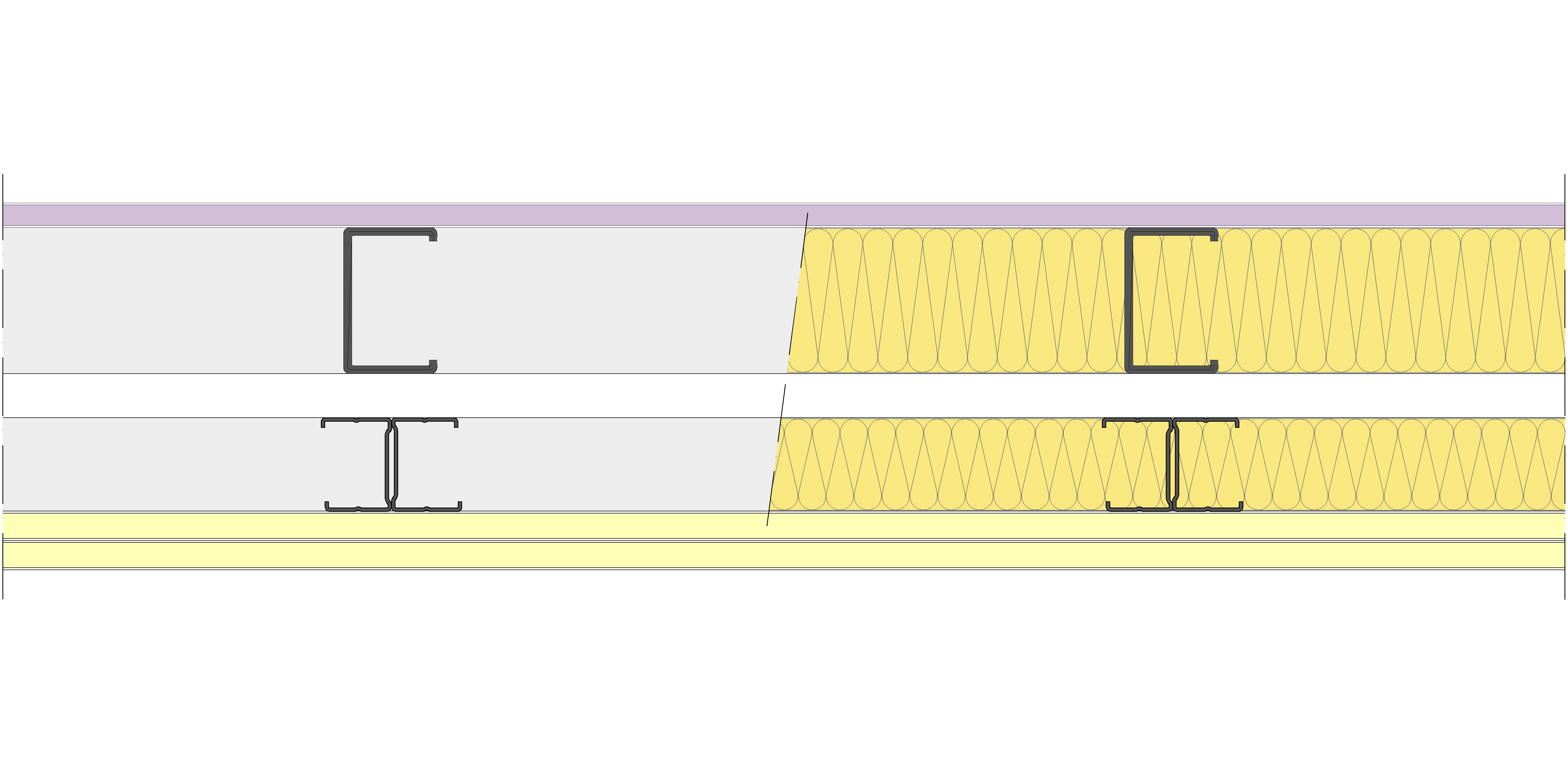 Fachada Ligera Pladur® EXO 165,5 (75-48-2 Z5/400 + e + 48-35H/400) WD + 2I 2MW