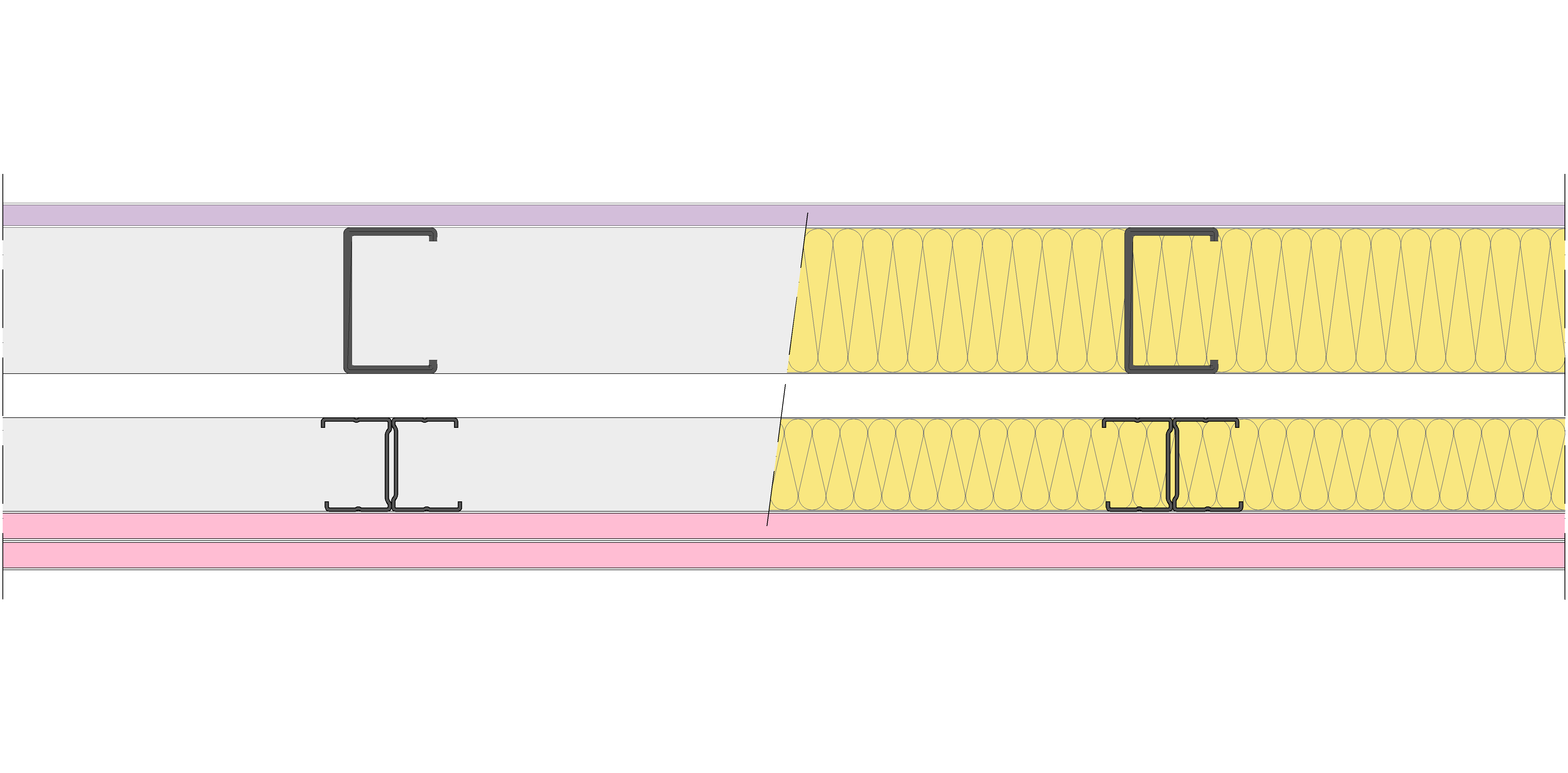 Fachada Ligera Pladur® EXO 165,5 (75-48-2 Z5/400 + e + 48-35H/400) WD + 2F 2MW