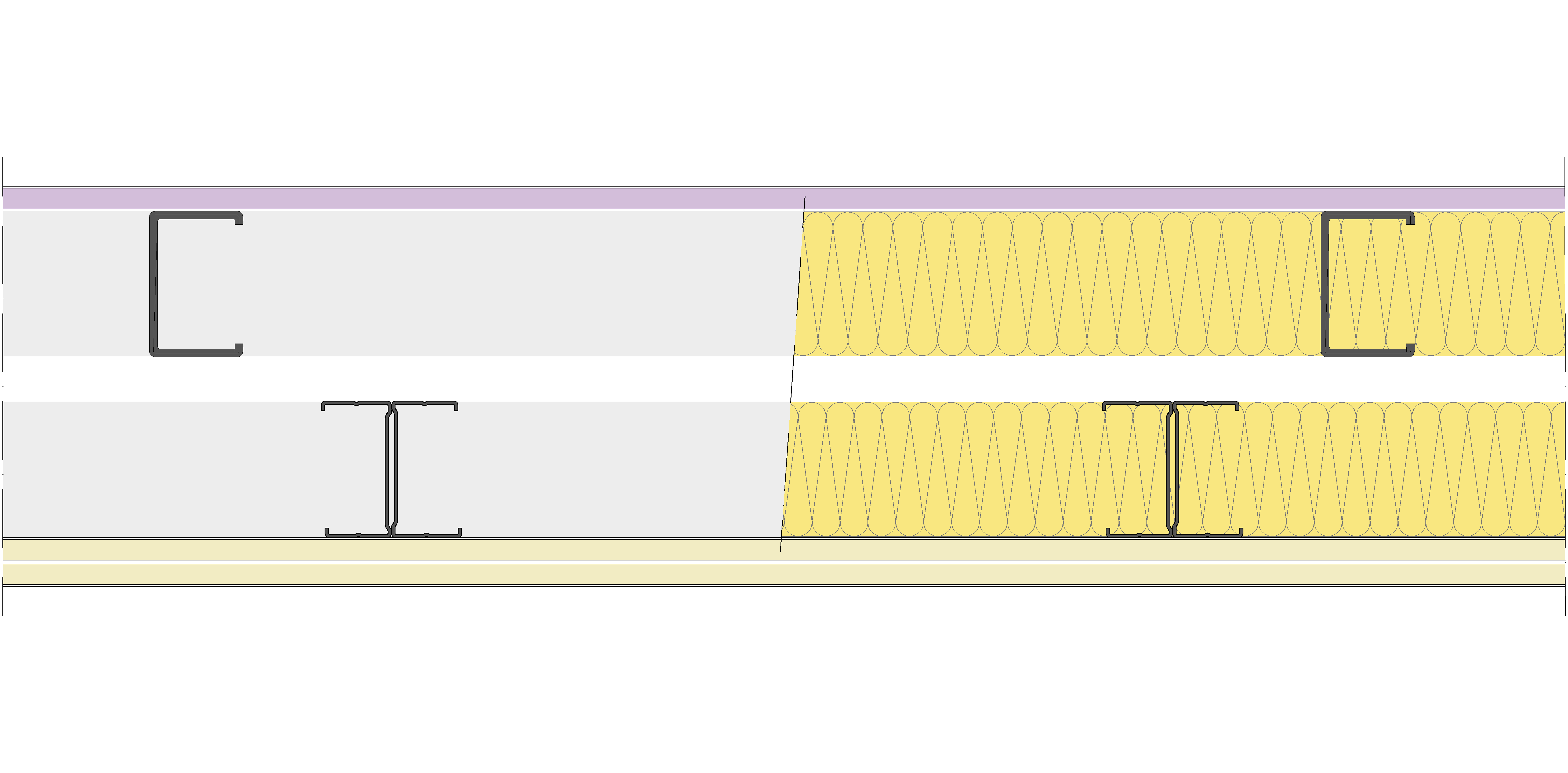 Fachada Ligera Pladur® EXO 182,5 (75-48-2 Z5/600 + e + 70-35H/400) WD + 2N 2MW