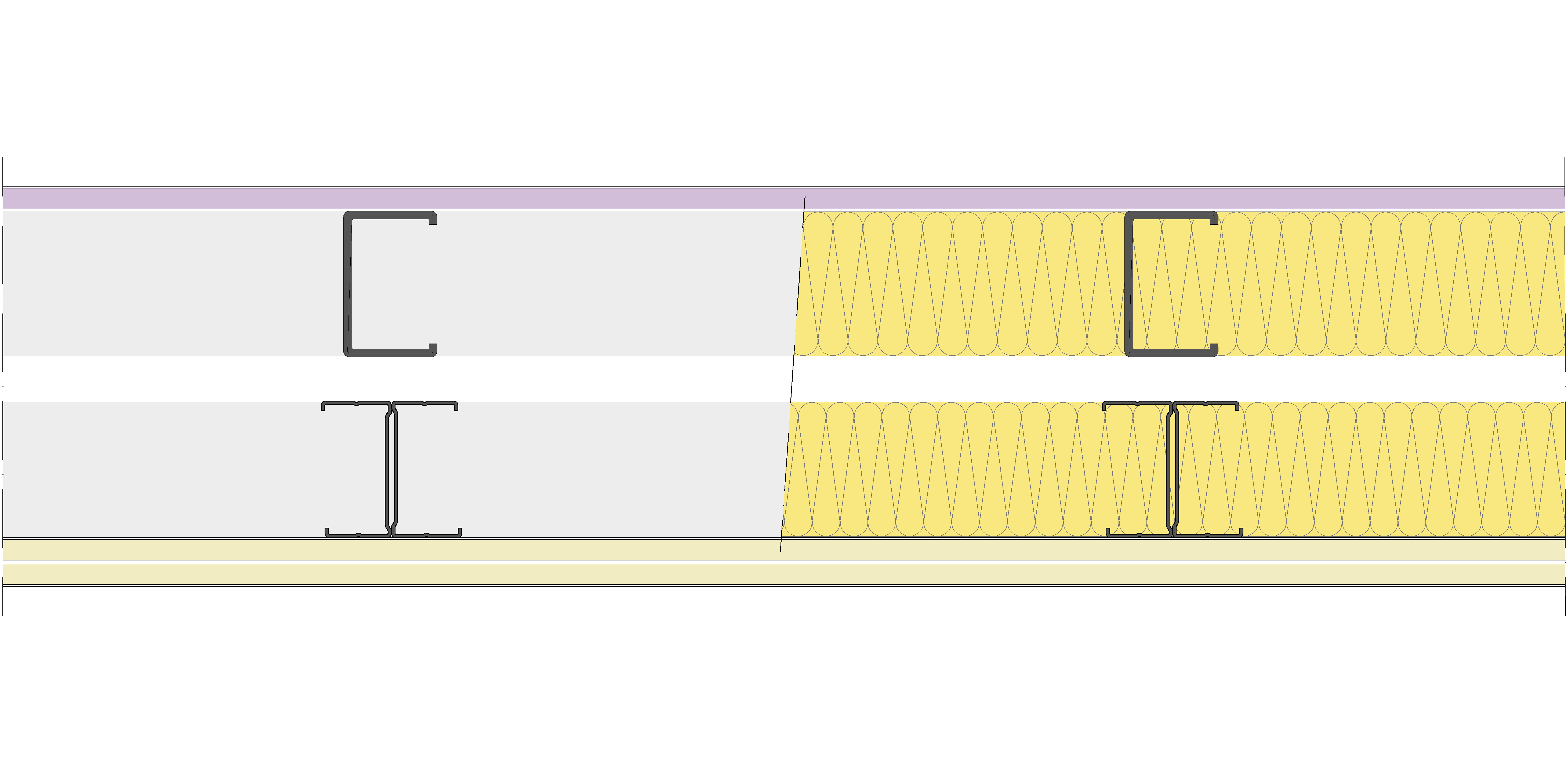 Fachada Ligera Pladur® EXO 182,5 (75-48-2 Z5/400 + e + 70-35H/400) WD + 2N 2MW