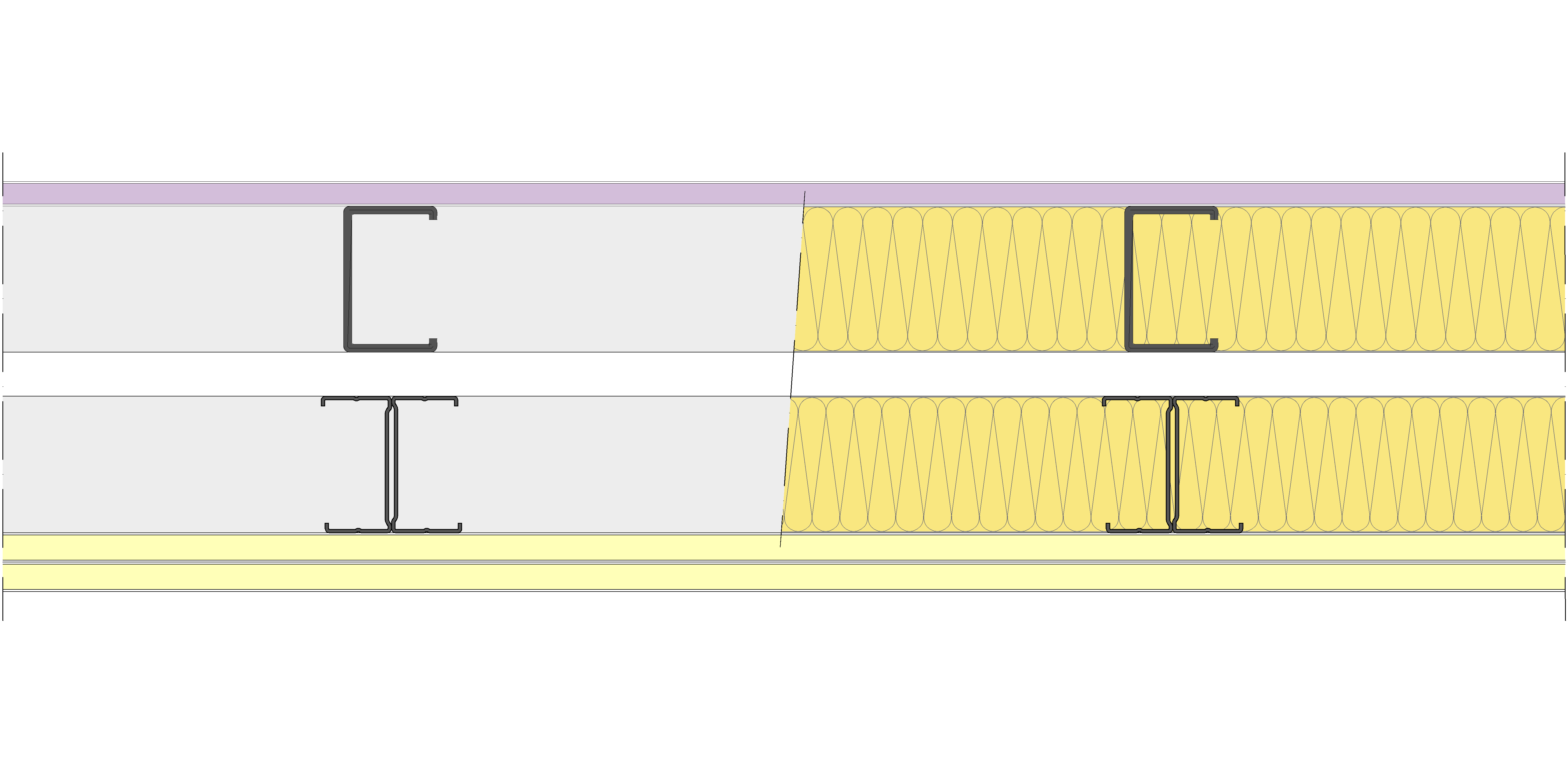 Fachada Ligera Pladur® EXO 187,5 (75-48-2 Z5/400 + e + 70-35H/400) WD + 2I 2MW
