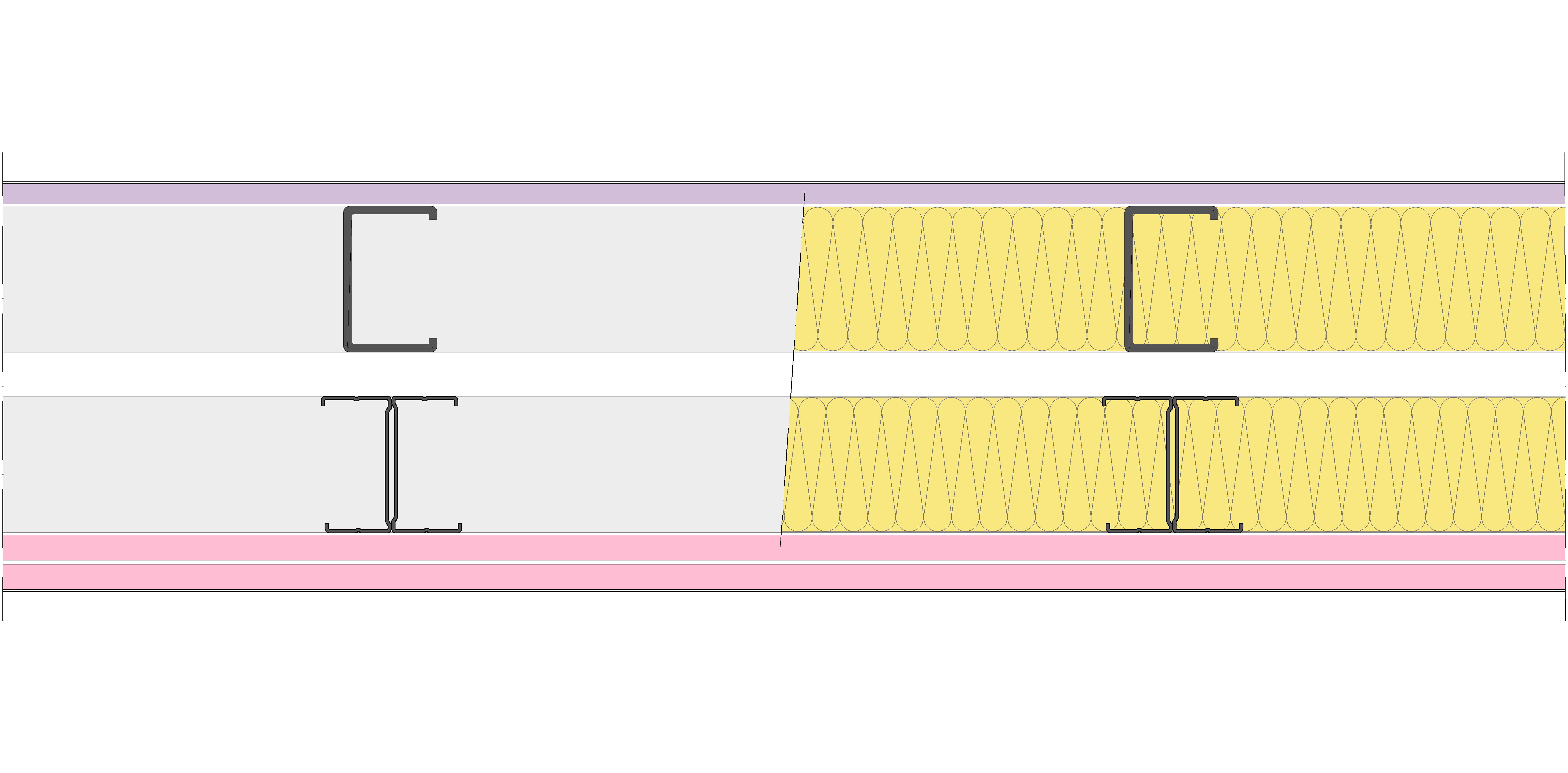 Fachada Ligera Pladur® EXO 187,5 (75-48-2 Z5/400 + e + 70-35H/400) WD + 2F 2MW