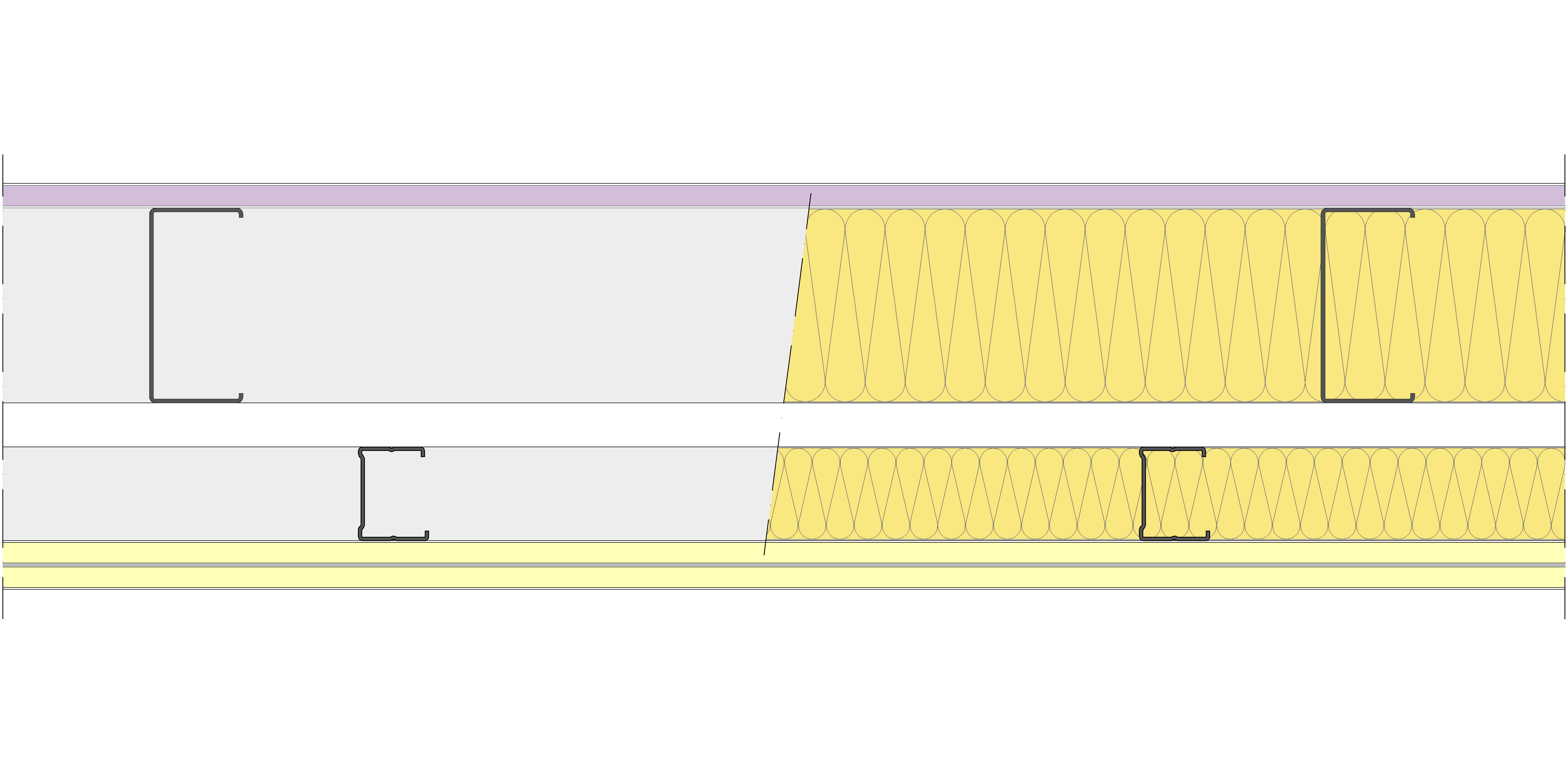 Fachada Ligera Pladur® EXO 185,5 (100-48-1 Z2/600 + e + 48-35/400) WD + 2I 2MW