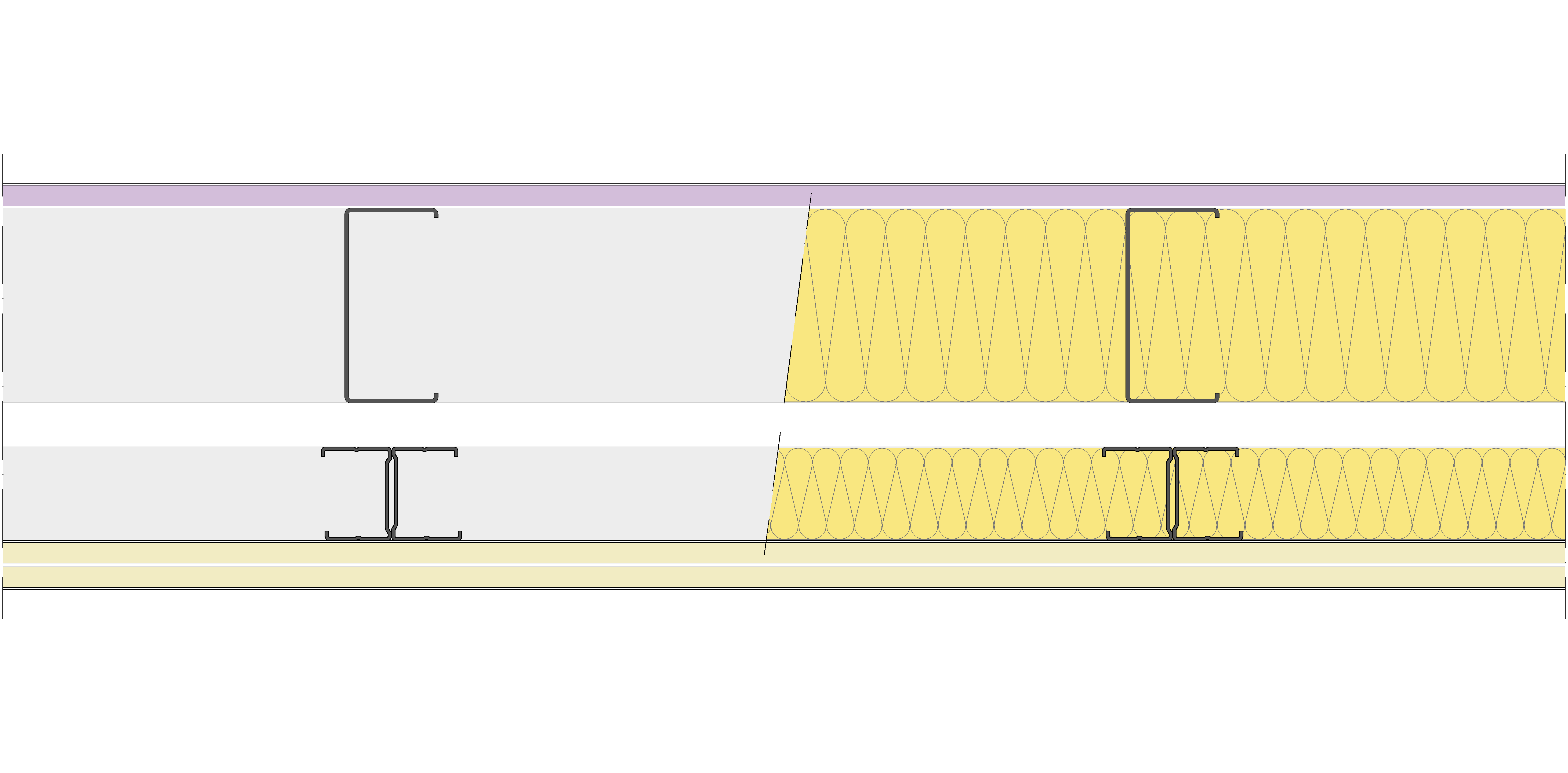 Fachada Ligera Pladur® EXO 185,5 (100-48-1 Z2/400 + e + 48-35H/400) WD + 2N 2MW