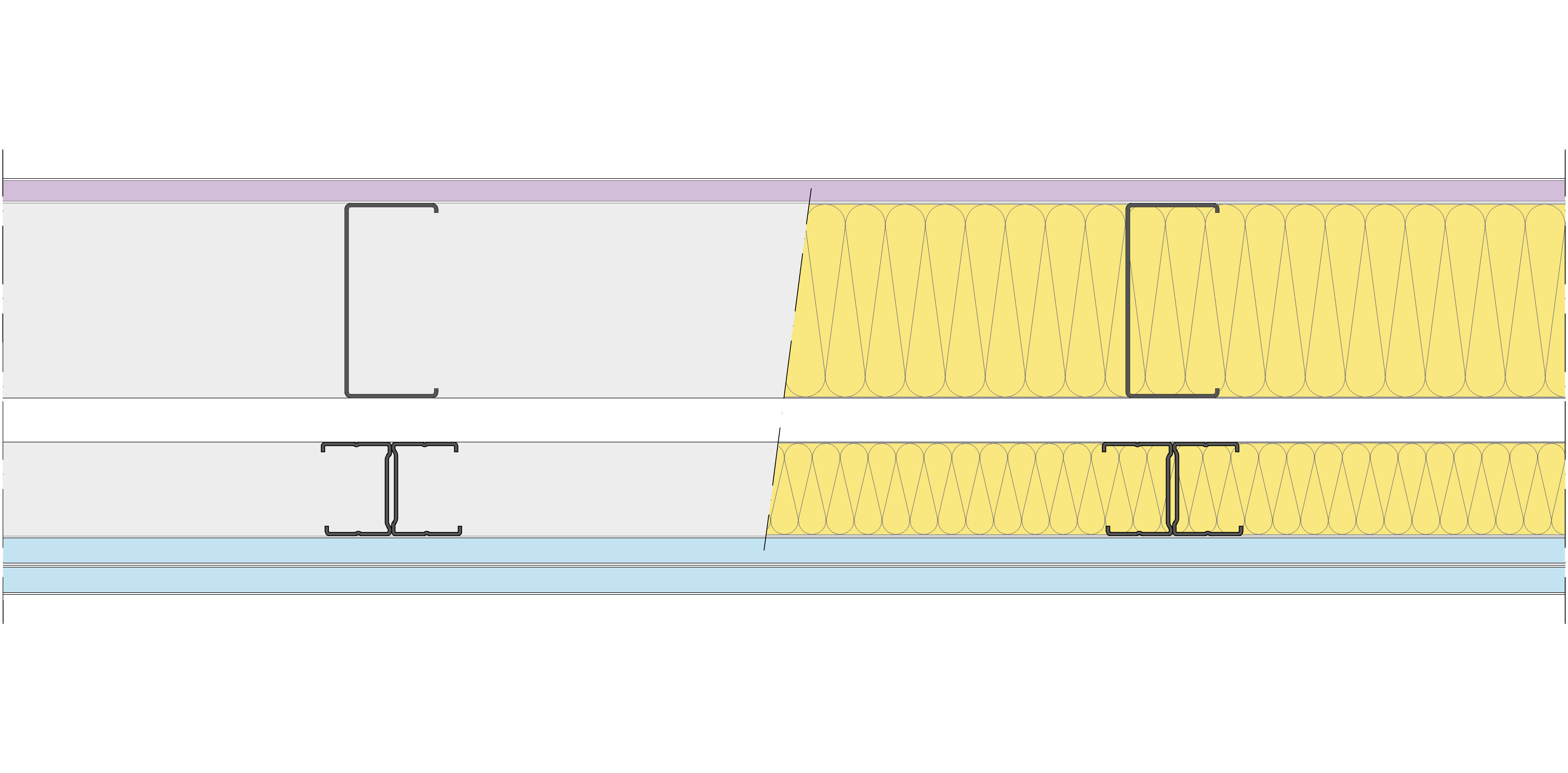 Fachada Ligera Pladur® EXO 190,5 (100-48-1 Z2/400 + e + 48-35H/400) WD + 2OMNIA 2MW
