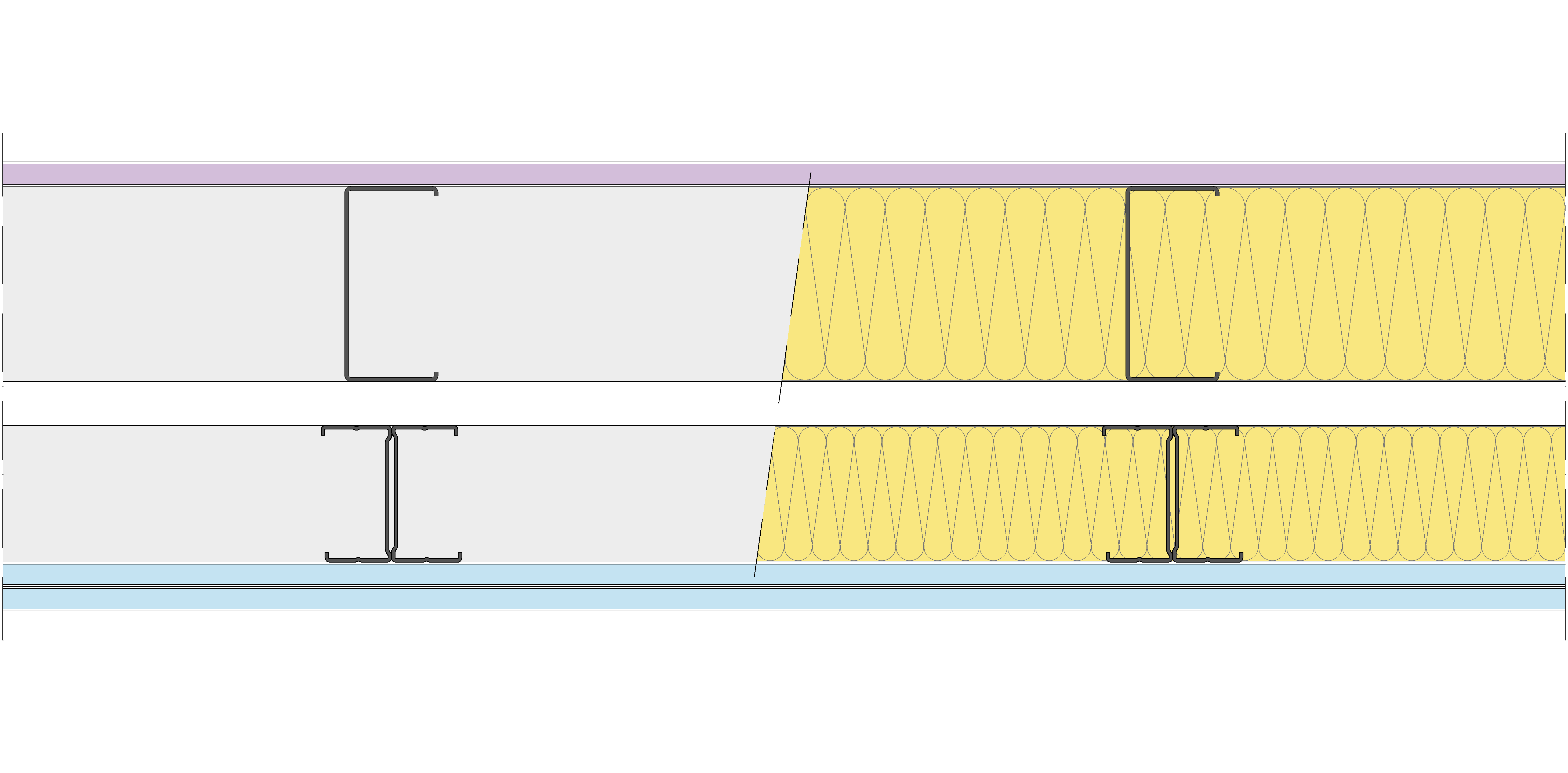 Fachada Ligera Pladur® EXO 207,5 (100-48-1 Z2/400 + e + 70-35H/400) WD + 2OMNIA 2MW
