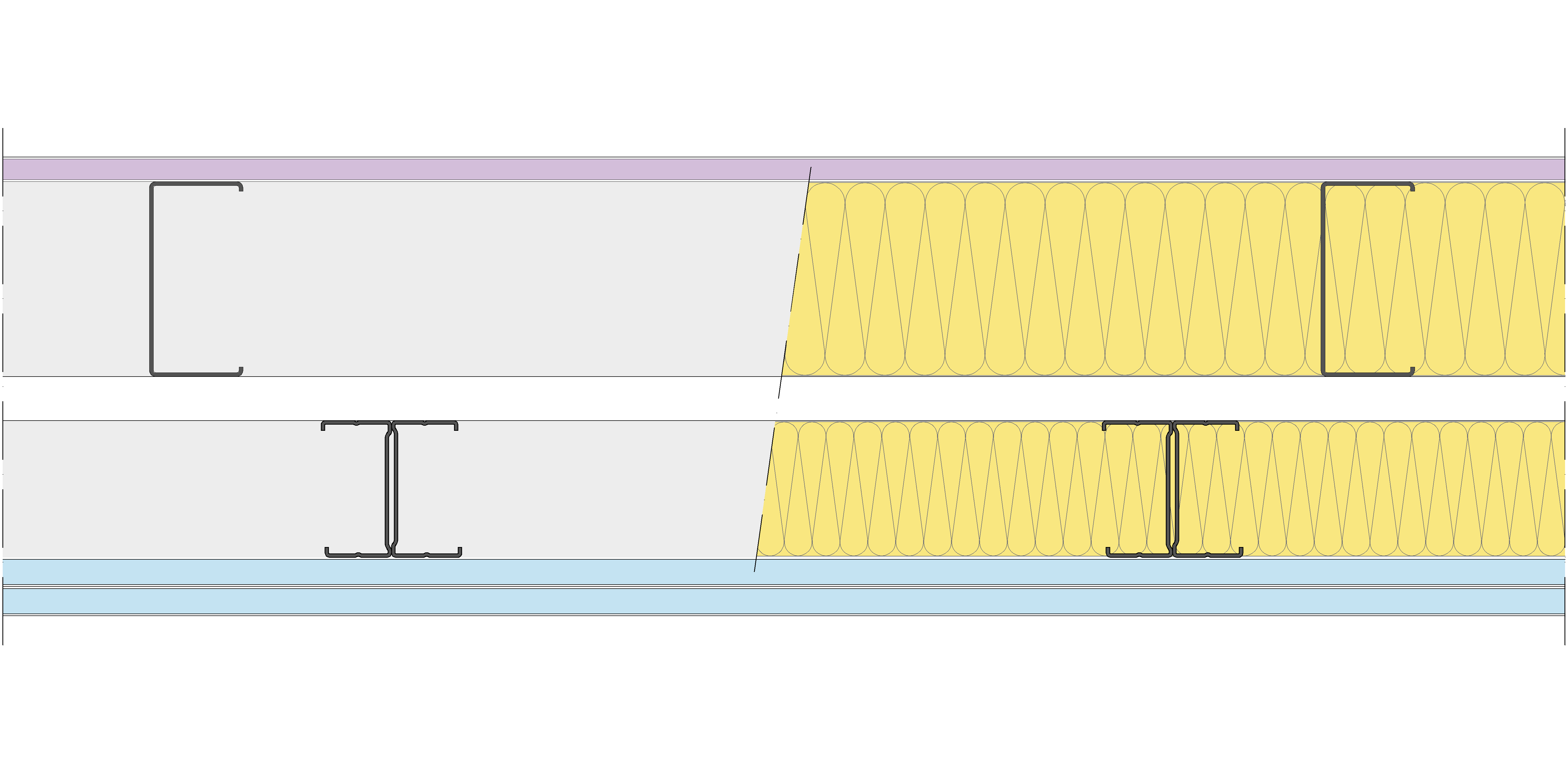 Fachada Ligera Pladur® EXO 212,5 (100-48-1 Z2/600 + e + 70-35H/400) WD + 2OMNIA 2MW