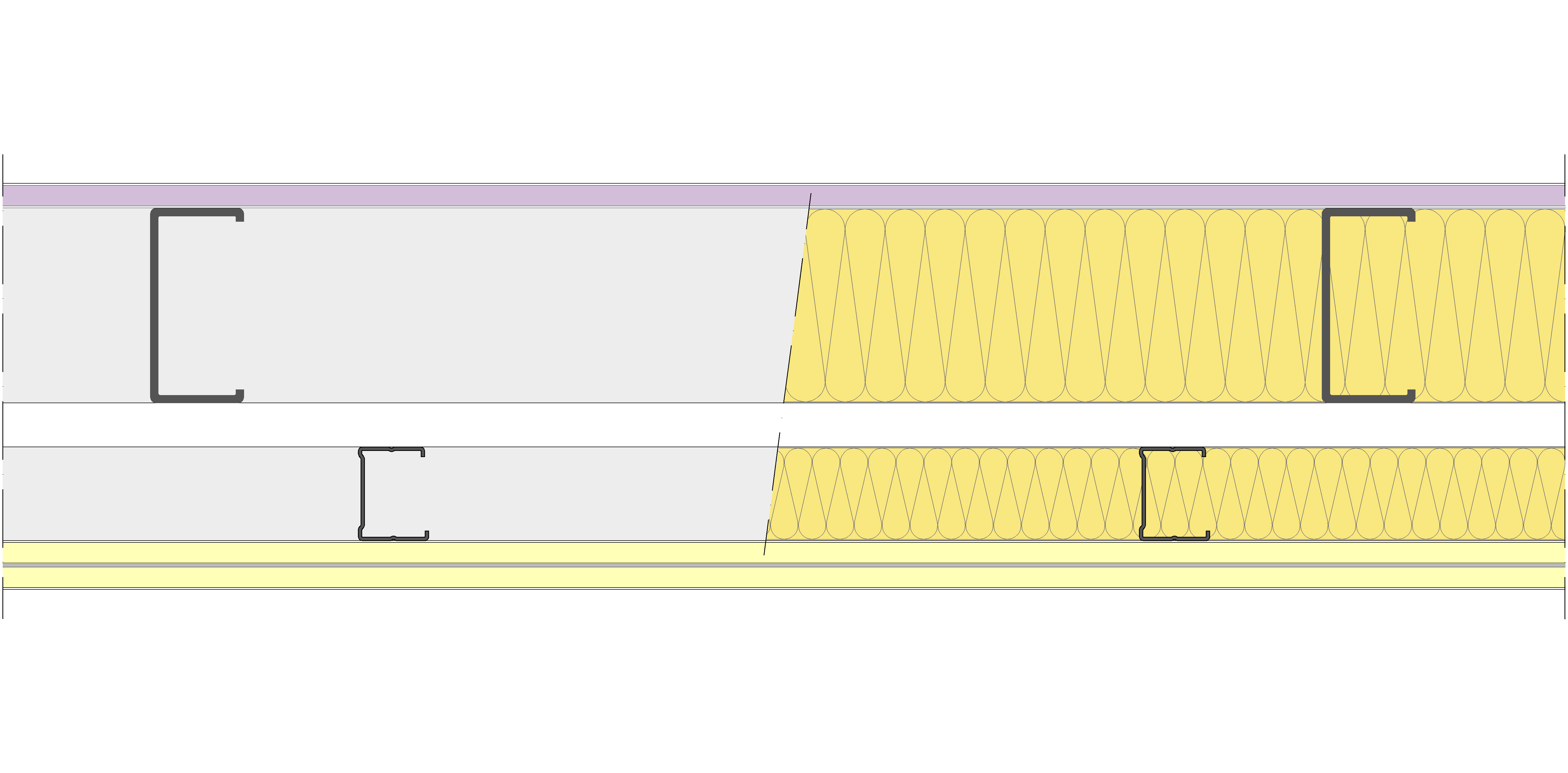 Fachada Ligera Pladur® EXO 185,5 (100-48-2 Z2/600 + e + 48-35/400) WD + 2I 2MW